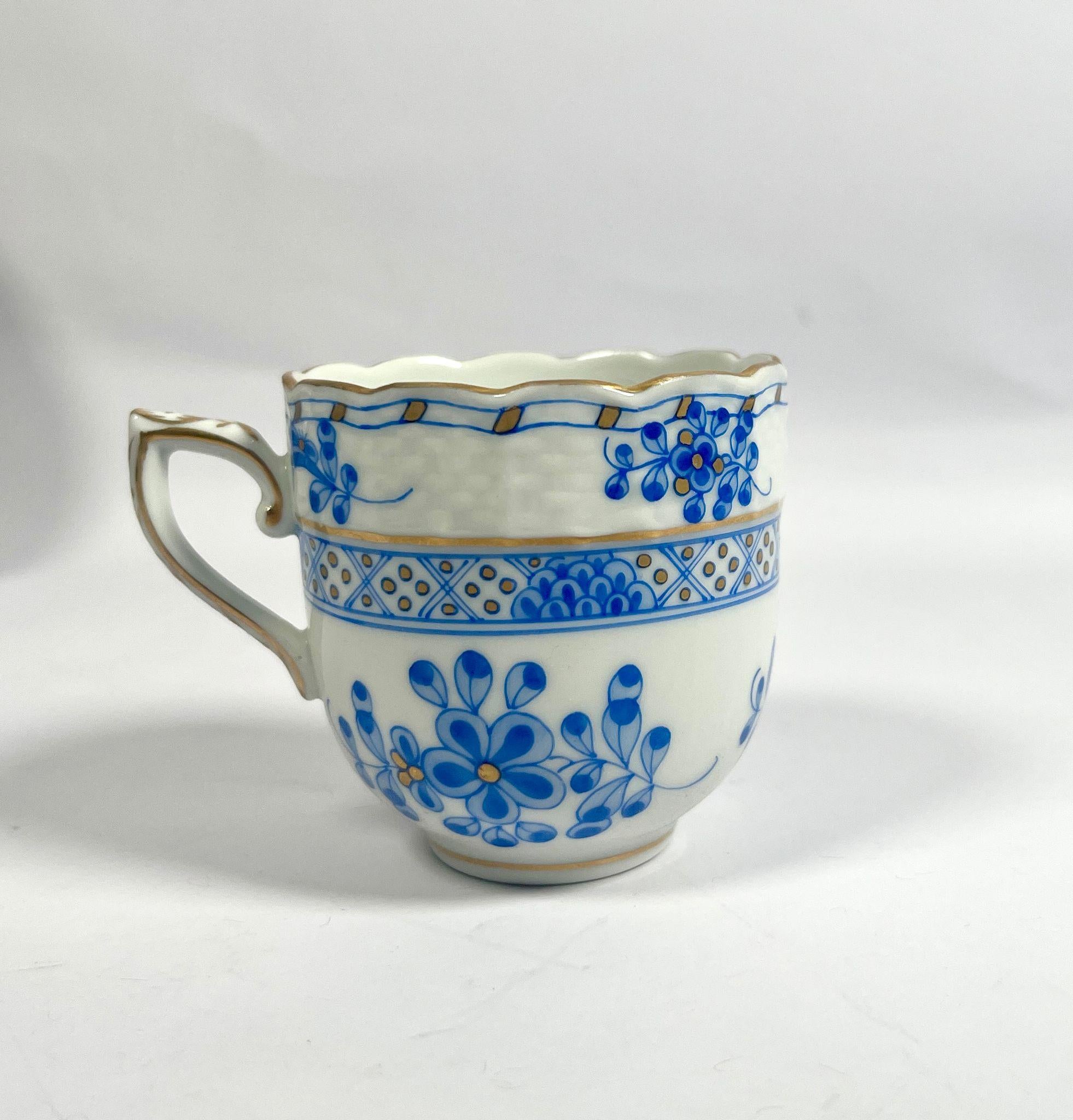 Magnifique service à café Herend Waldstein Blue Excellent état - En vente à PARIS, FR