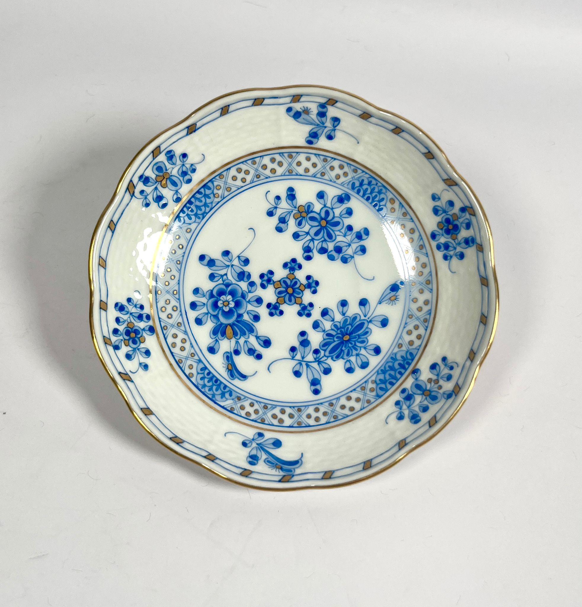 Plaqué or Magnifique service à café Herend Waldstein Blue en vente