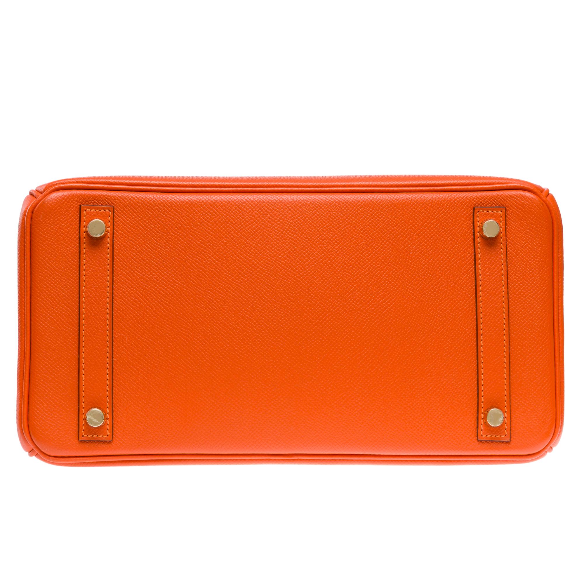 Beautiful Hermes Birkin 30 handbag in Pumpkin Orange Epsom calf leather, GHW 5