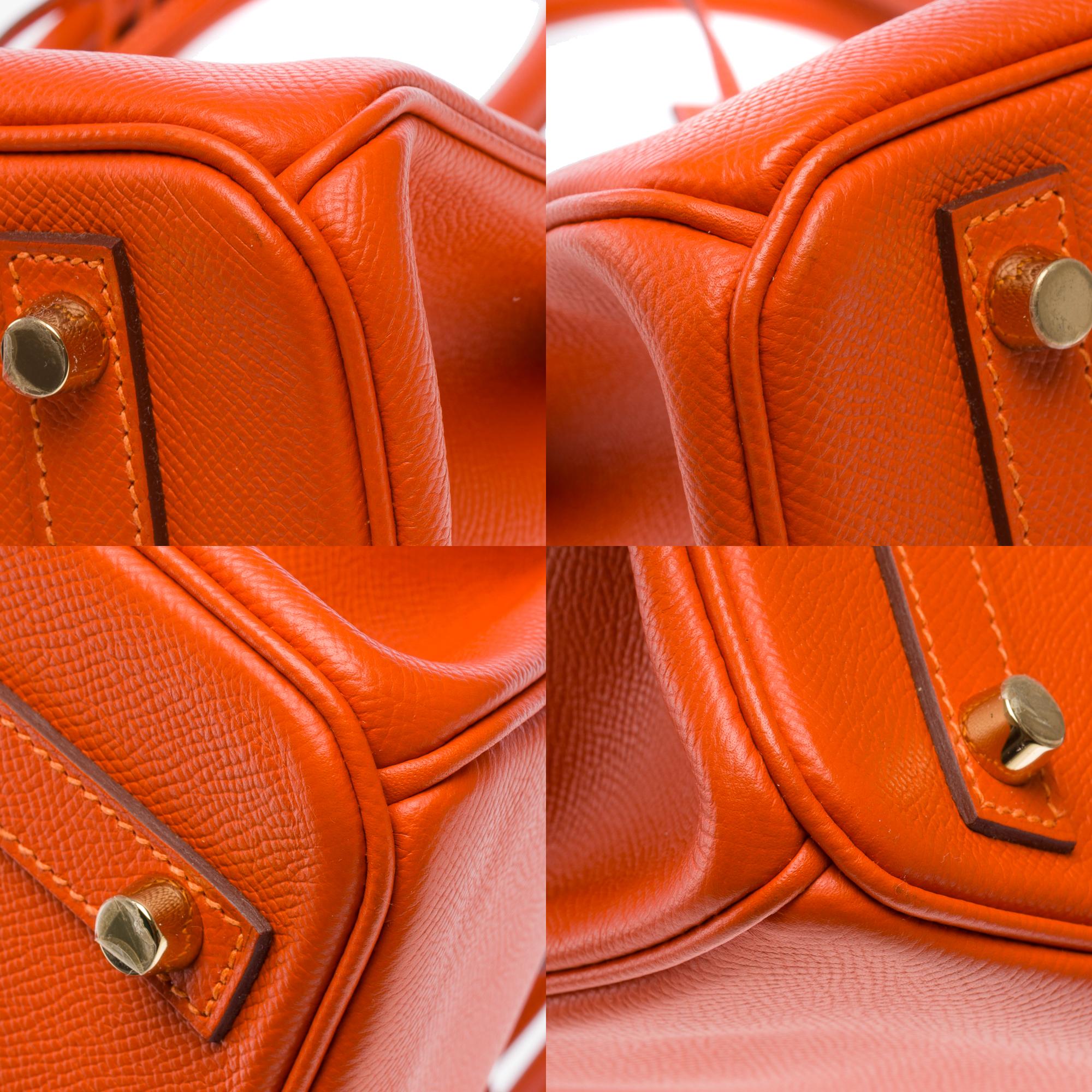 Beautiful Hermes Birkin 30 handbag in Pumpkin Orange Epsom calf leather, GHW 6