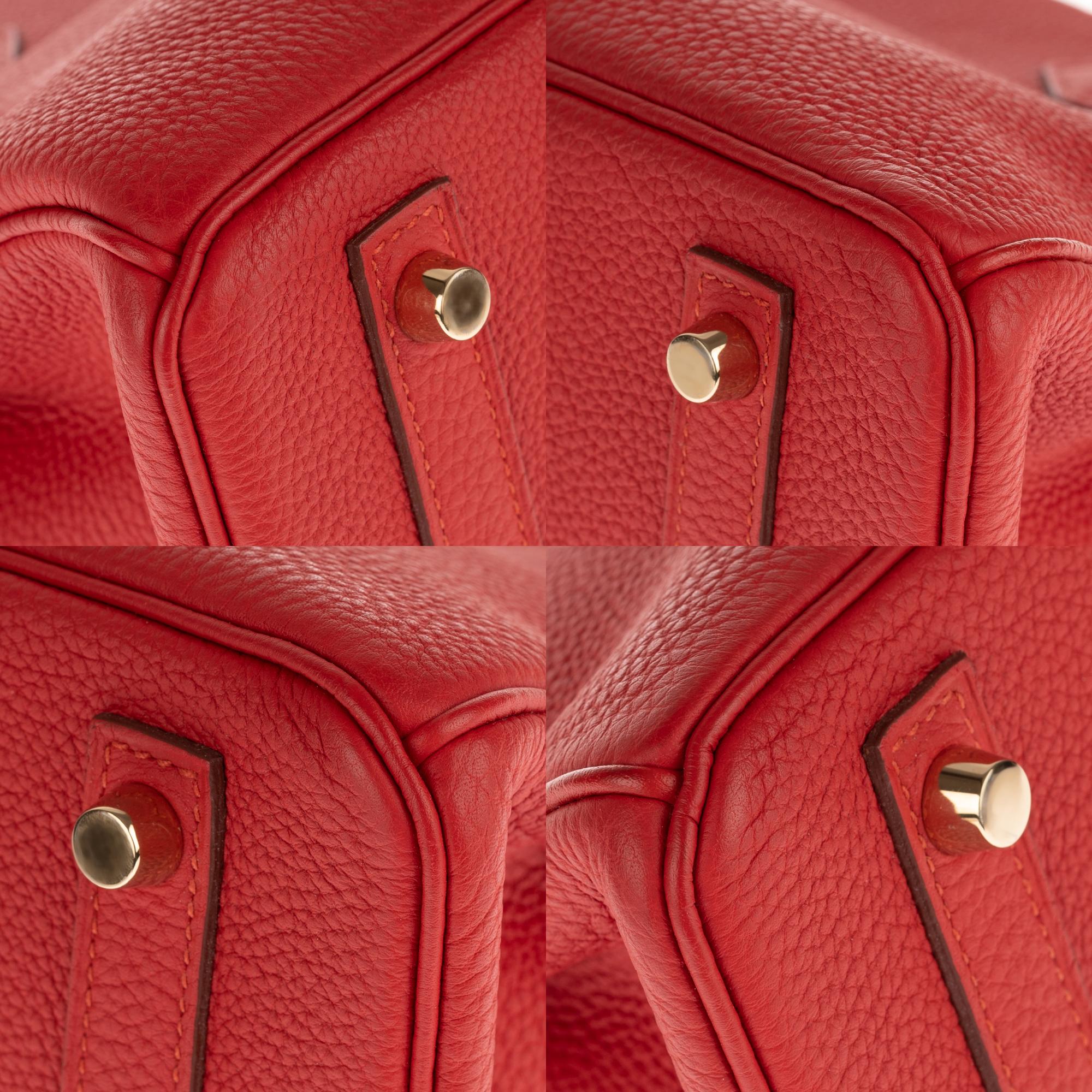 Beautiful Hermès Birkin 30 handbag in Red Togo leather, gold hardware  5
