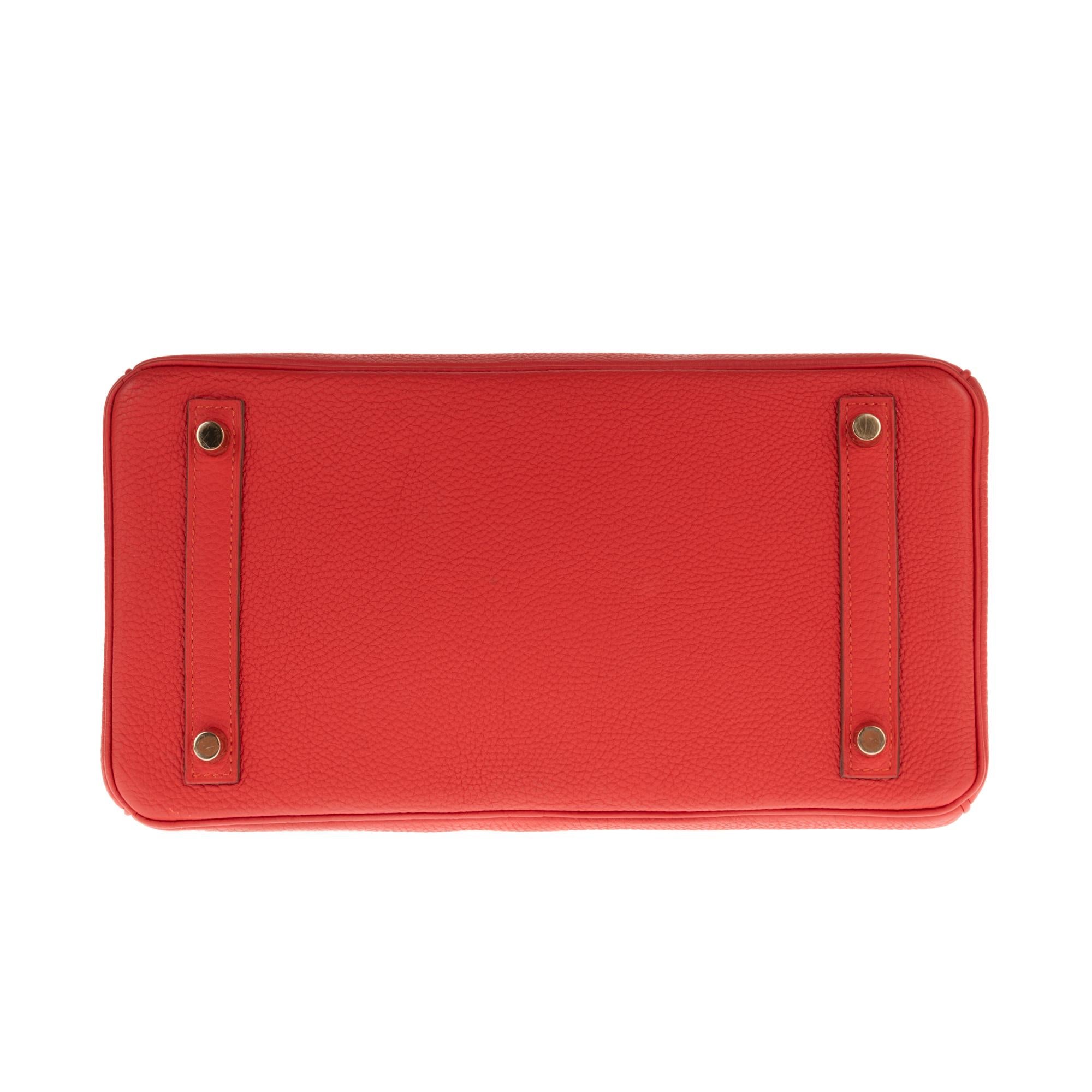 Beautiful Hermès Birkin 30 handbag in Red Togo leather, gold hardware  1