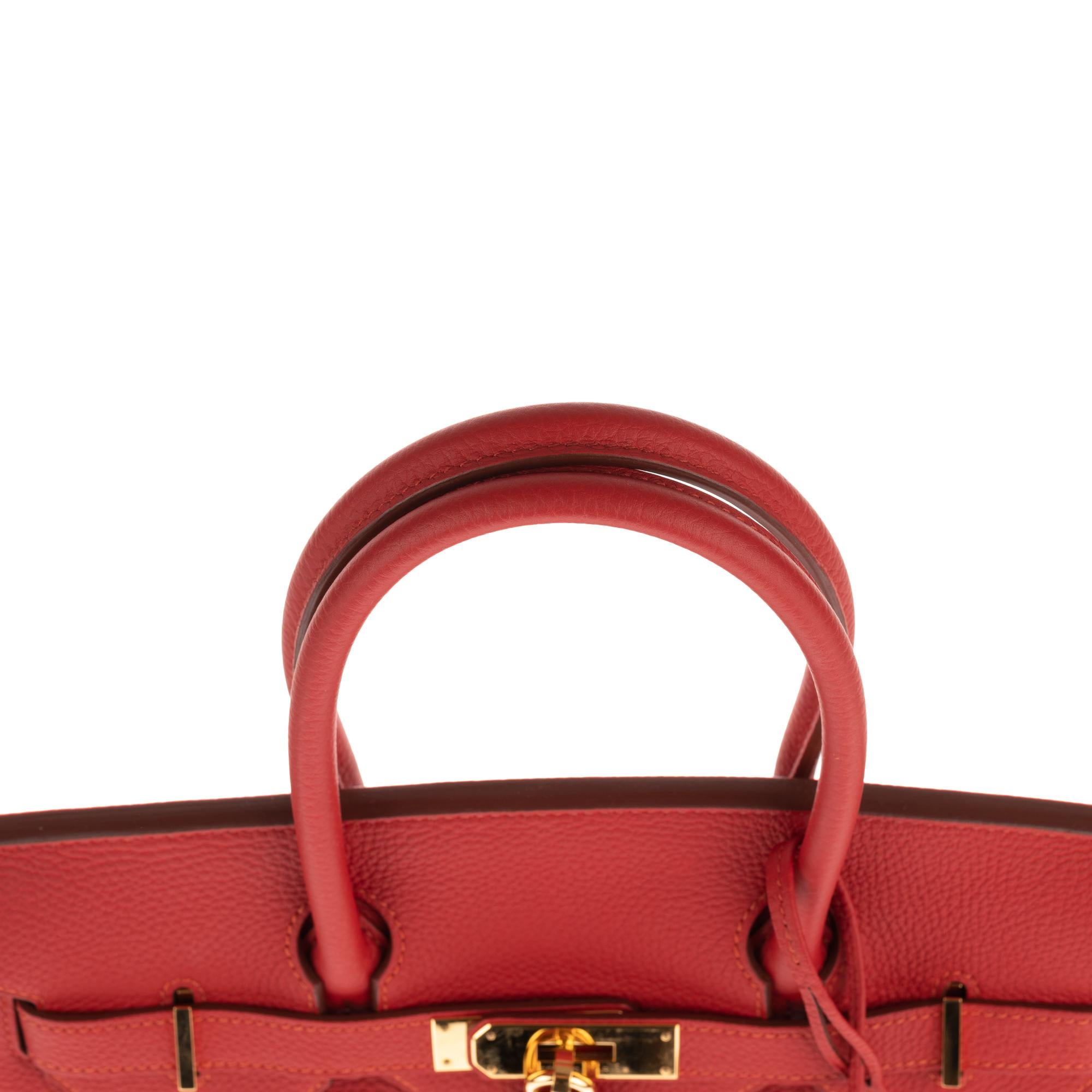 Beautiful Hermès Birkin 30 handbag in Red Togo leather, gold hardware  2
