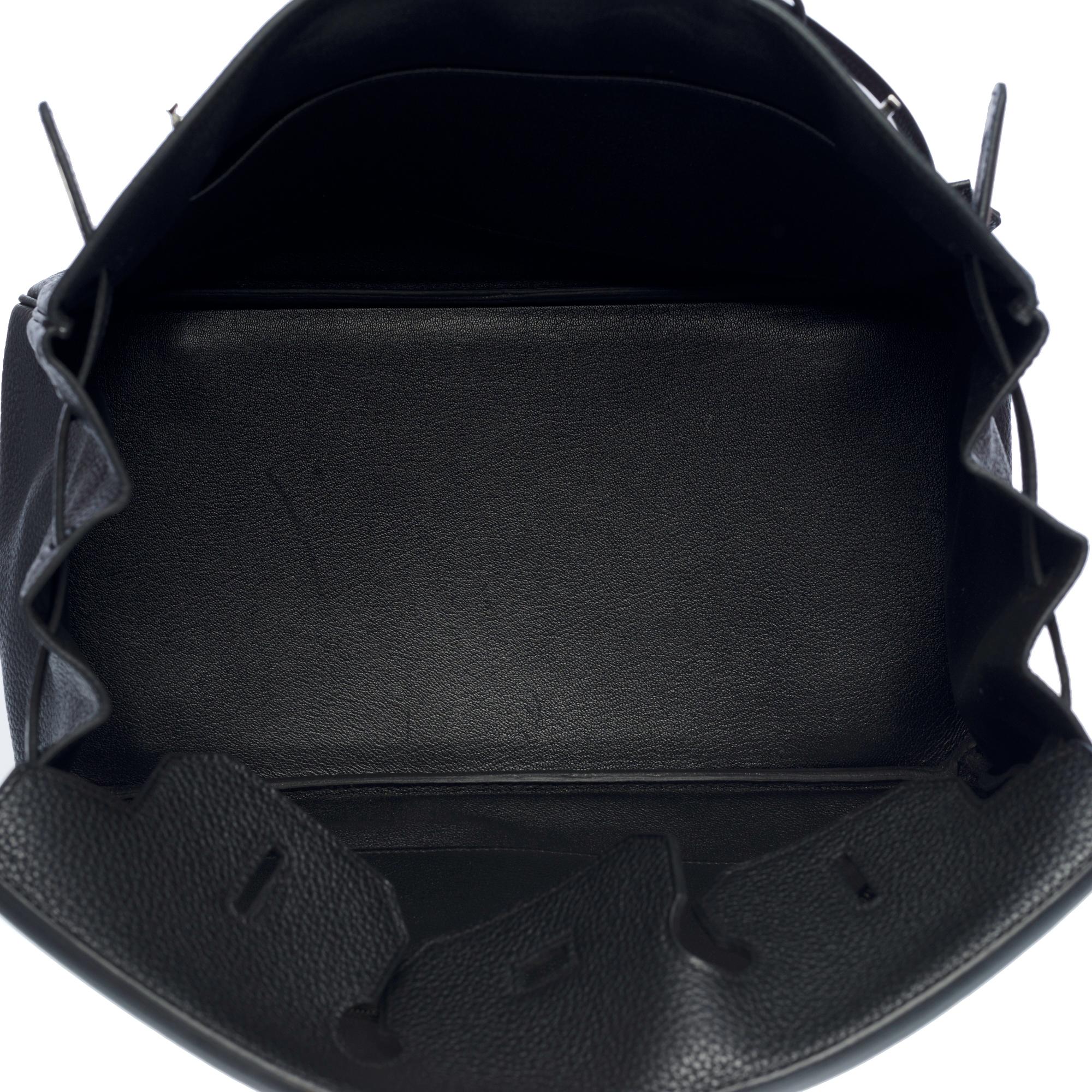 Beautiful Hermès Birkin 35 handbag in black Togo leather, silver hardware 2