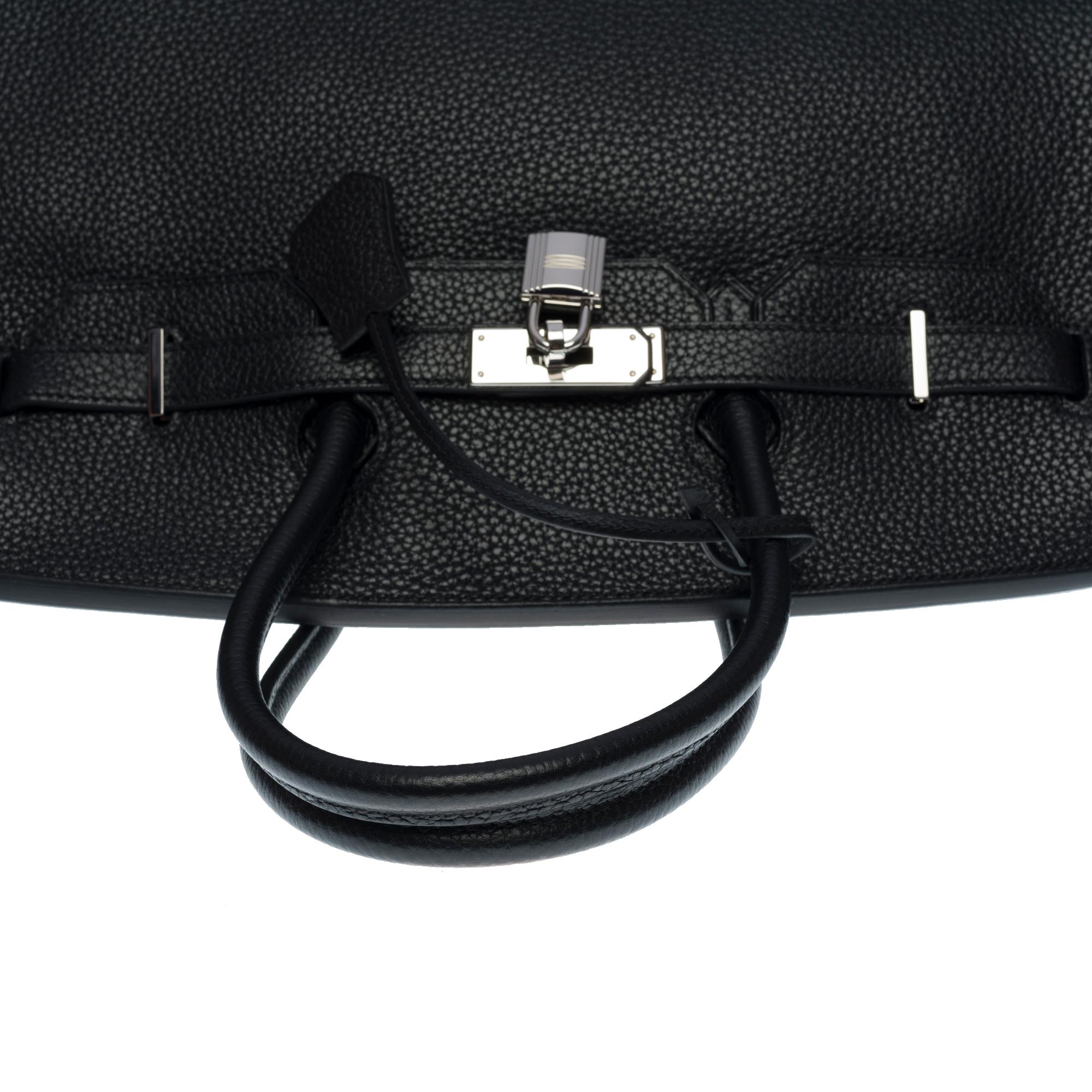 Beautiful Hermès Birkin 35 handbag in black Togo leather, silver hardware 3