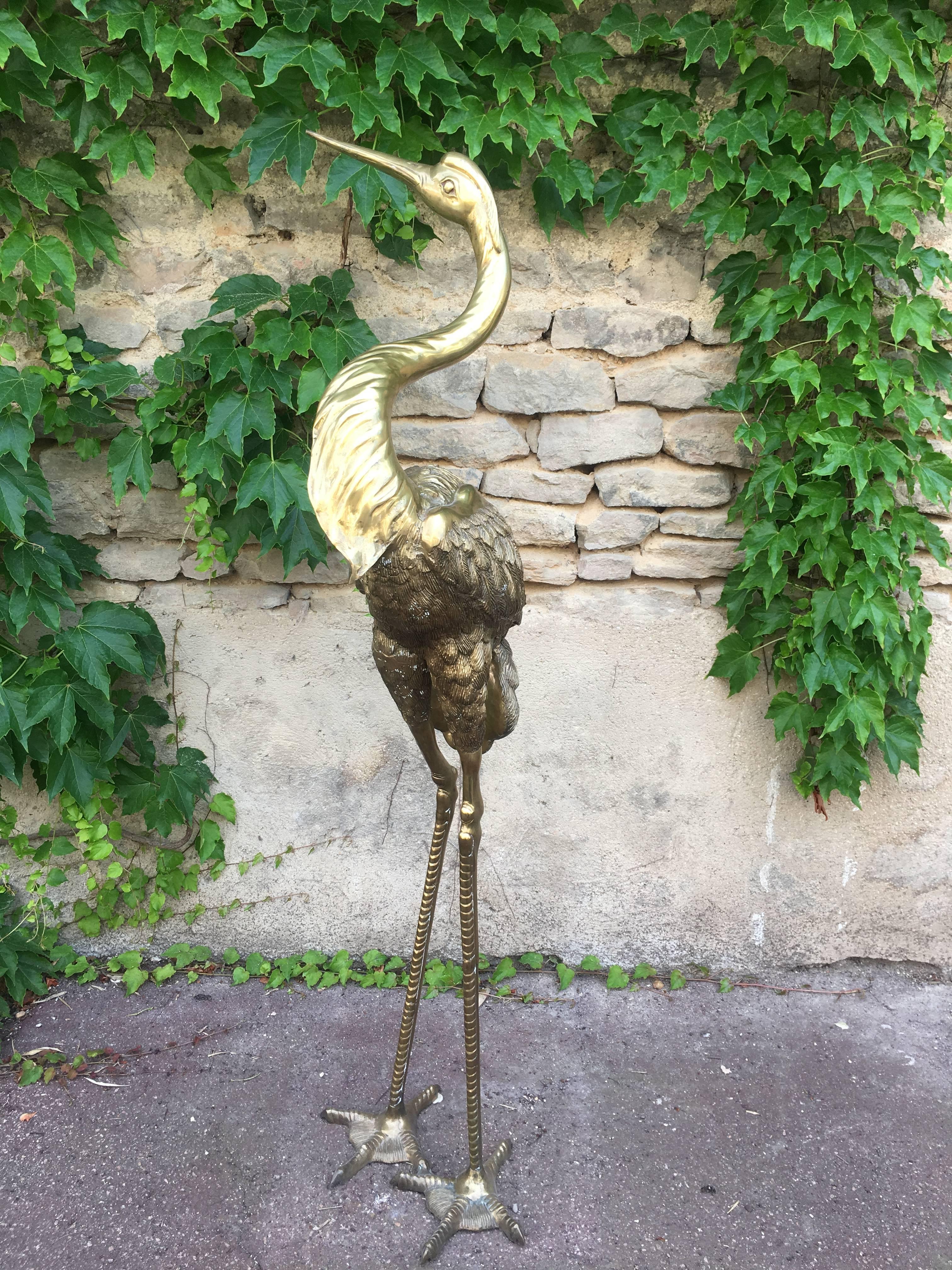 Beautiful Heron Brass Sculpture 1