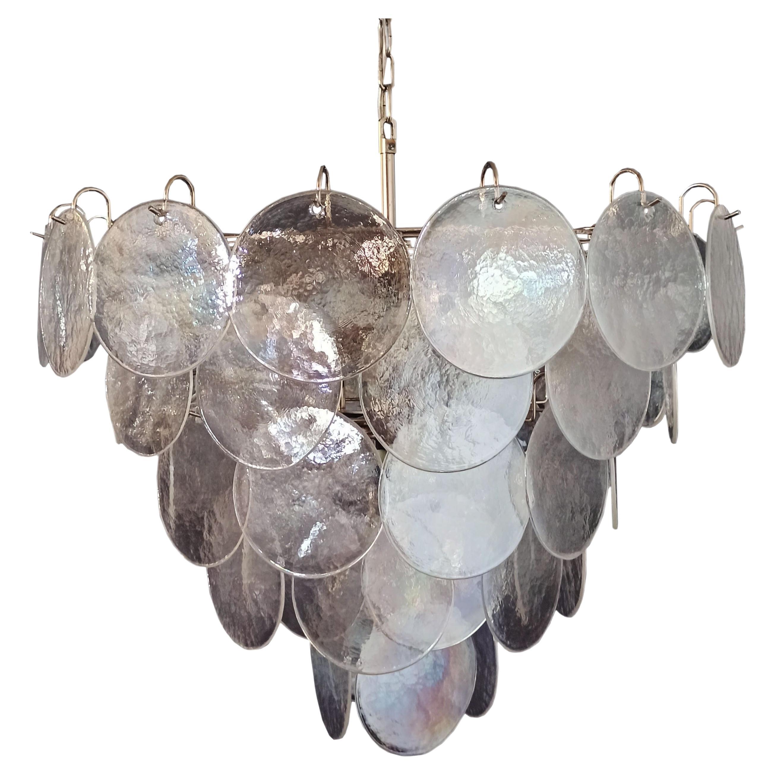 Beautiful high quality Murano chandelier space age - 57 iridescent glasses For Sale