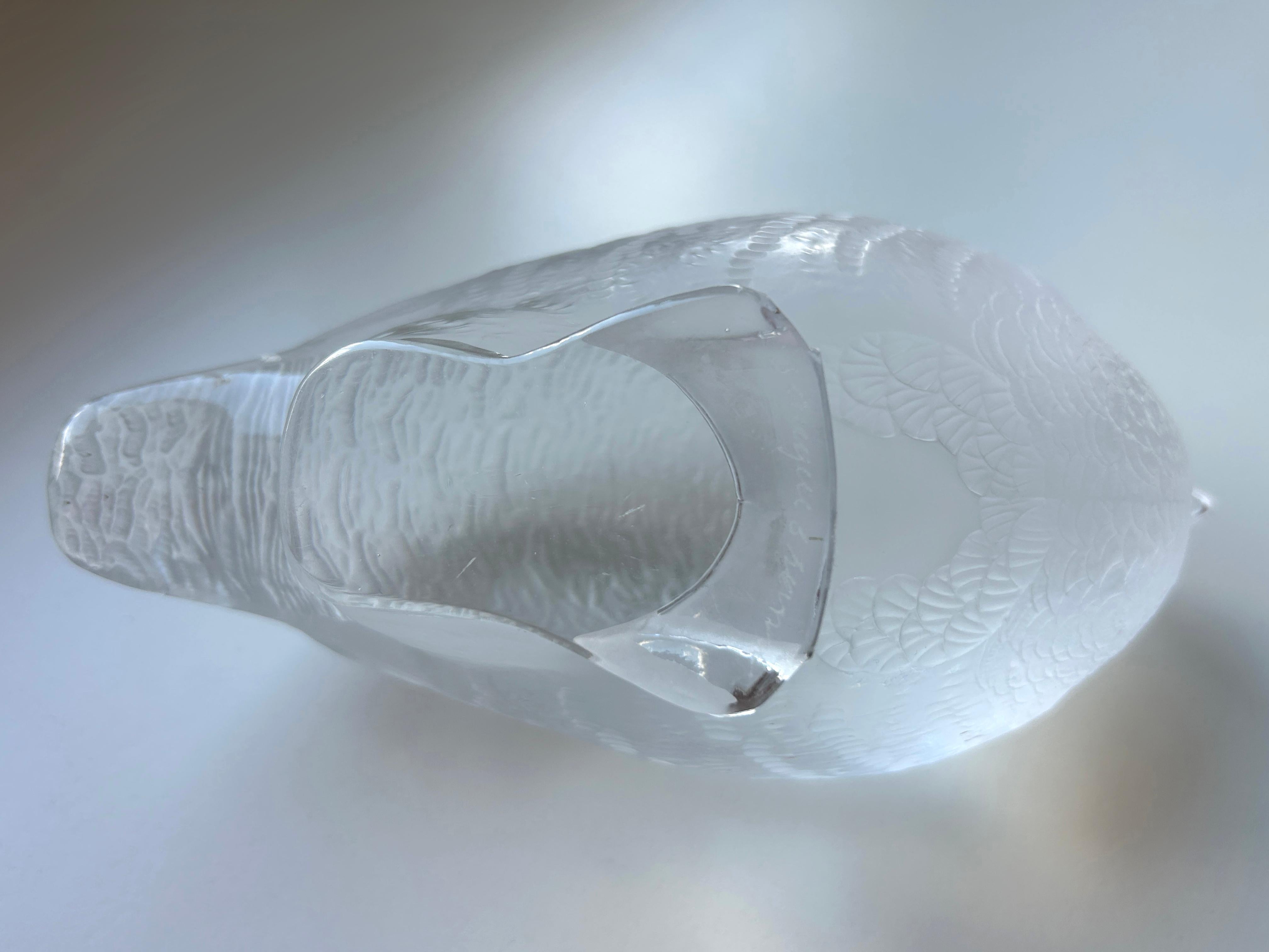 Schöne und sehr dekorative Quail-Skulptur aus Glas von Lalique, Frankreich 1960er Jahre im Angebot 6