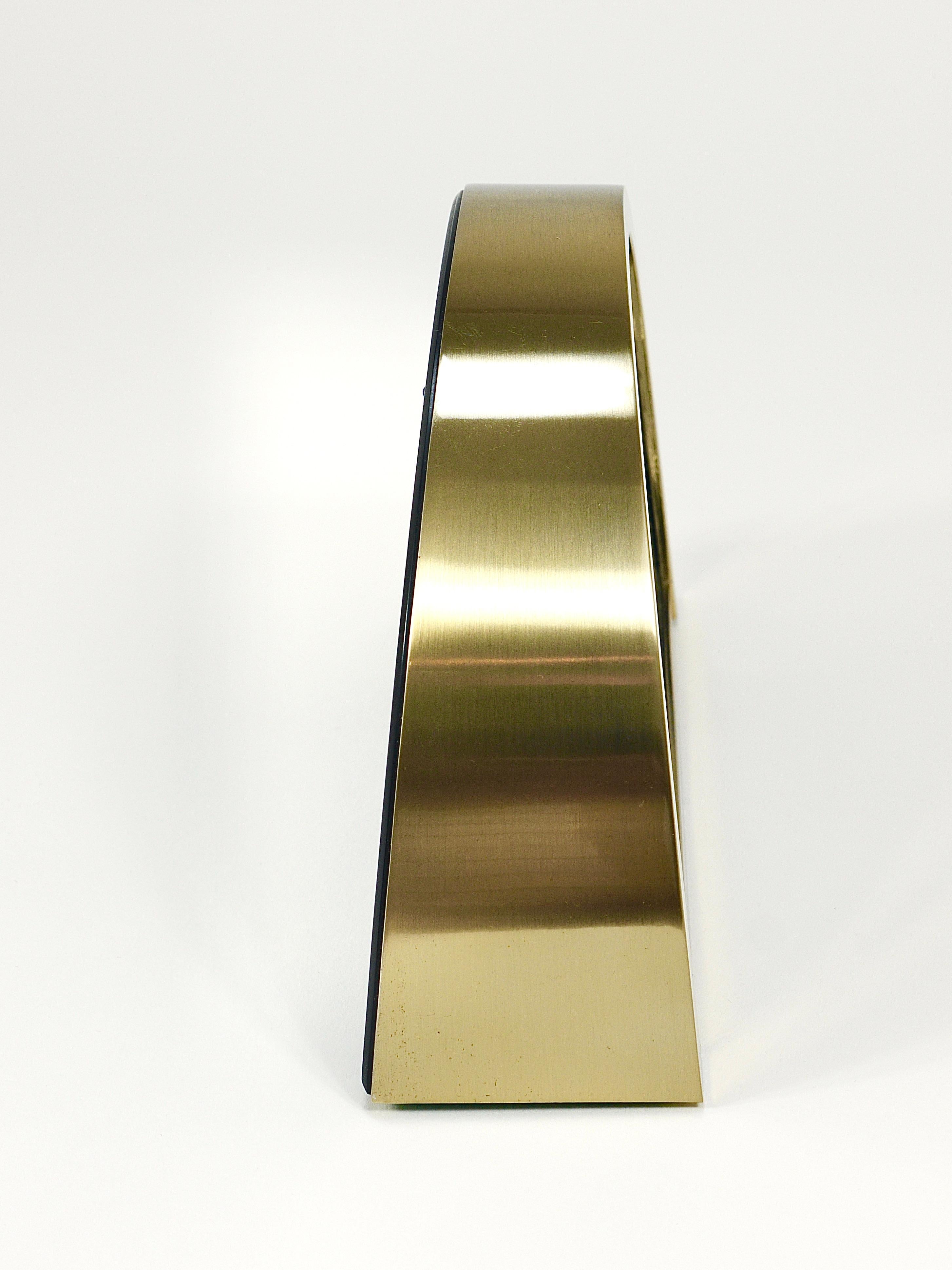 Beautiful Hollywood Regency Brass See-Through Table Clock by Seiko Japan, 1980s For Sale 1
