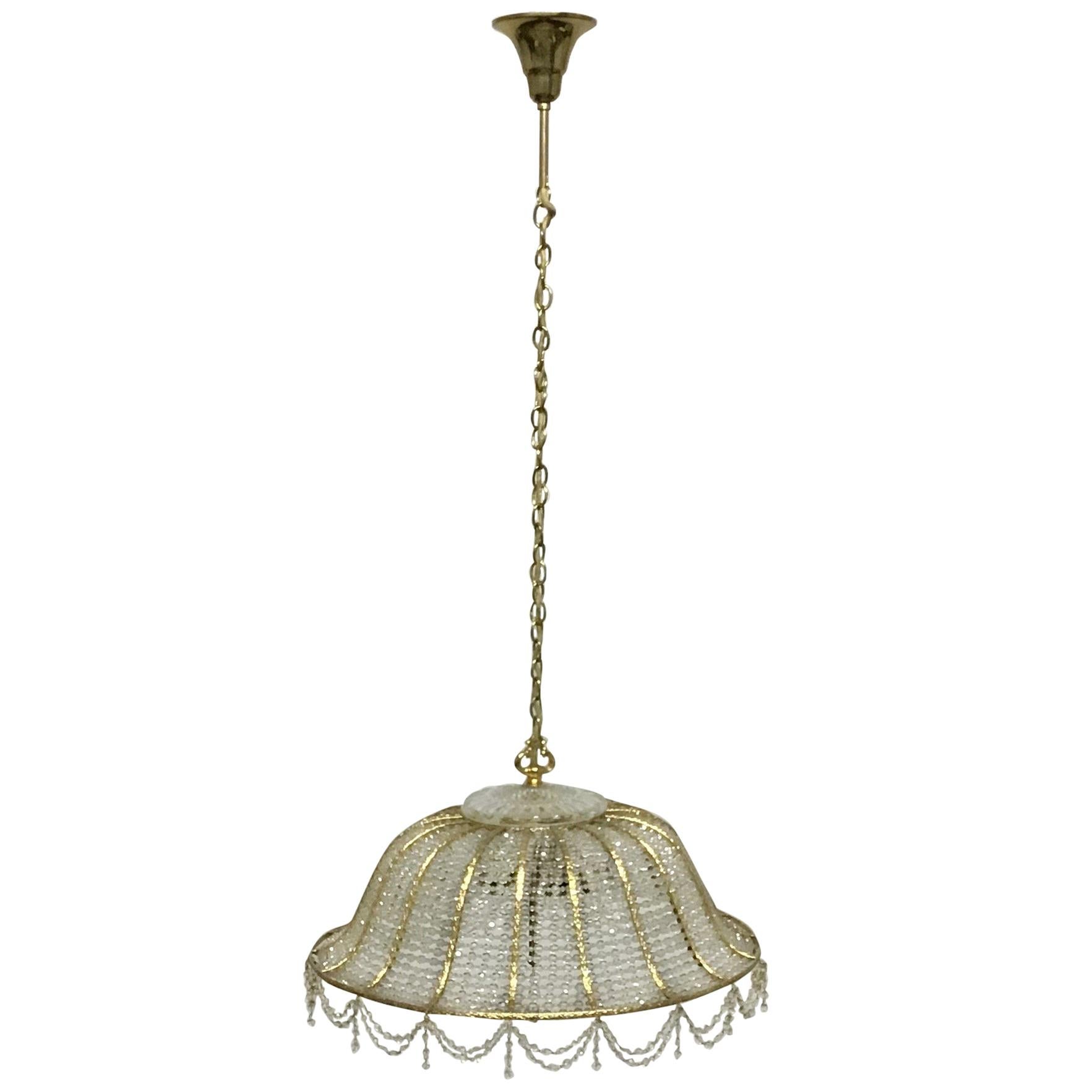 Gilt and Beaded Regency Style Chandelier by Palwa, Germany, circa 1960s For Sale 3