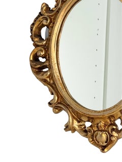 Beautiful Hollywood Regency Gilded Tole Toleware Vanity Mirror Vintage Italy