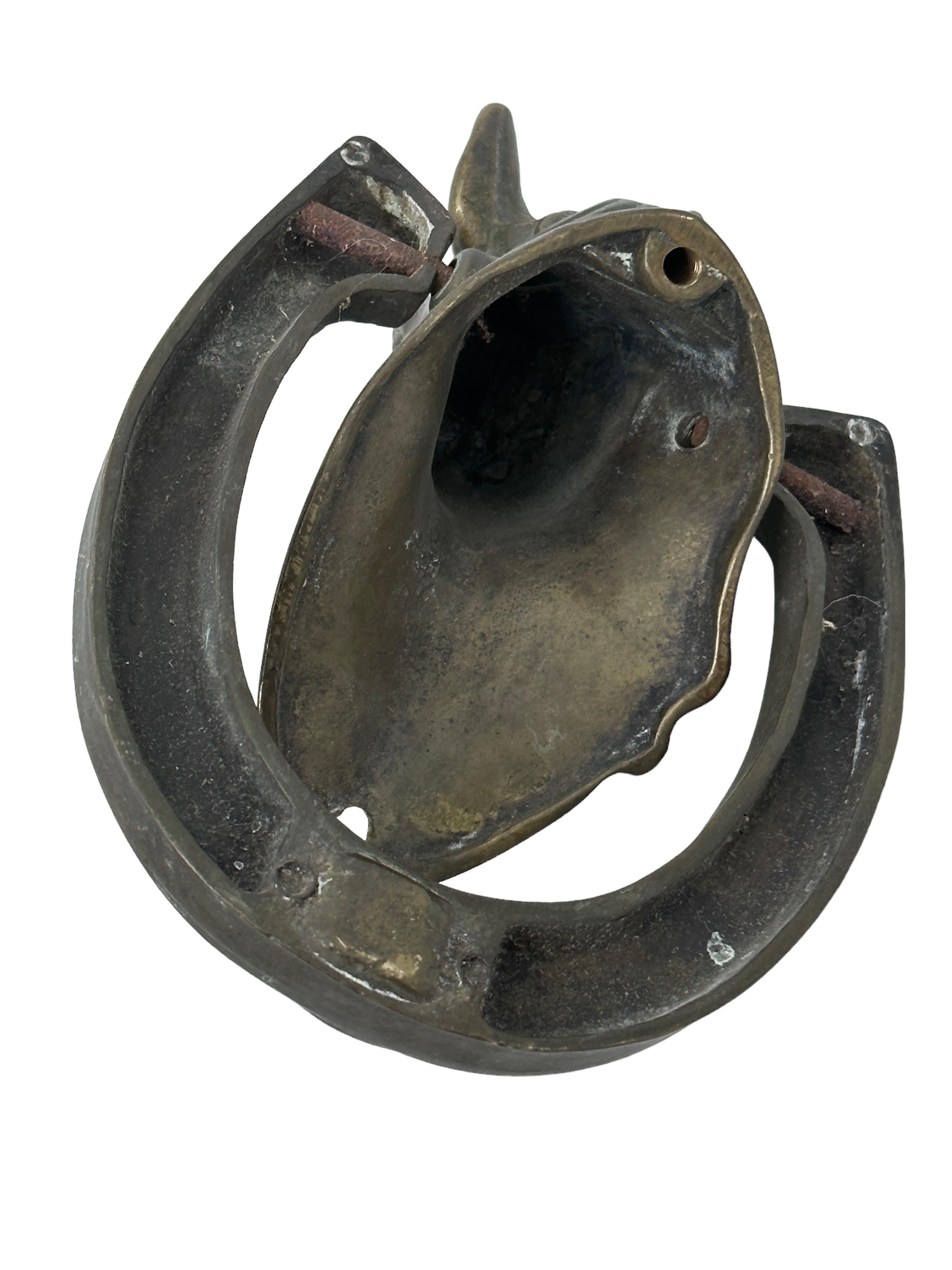 Metal Beautiful Horse Head Door Knocker, Bronze, Austria, 19th Century