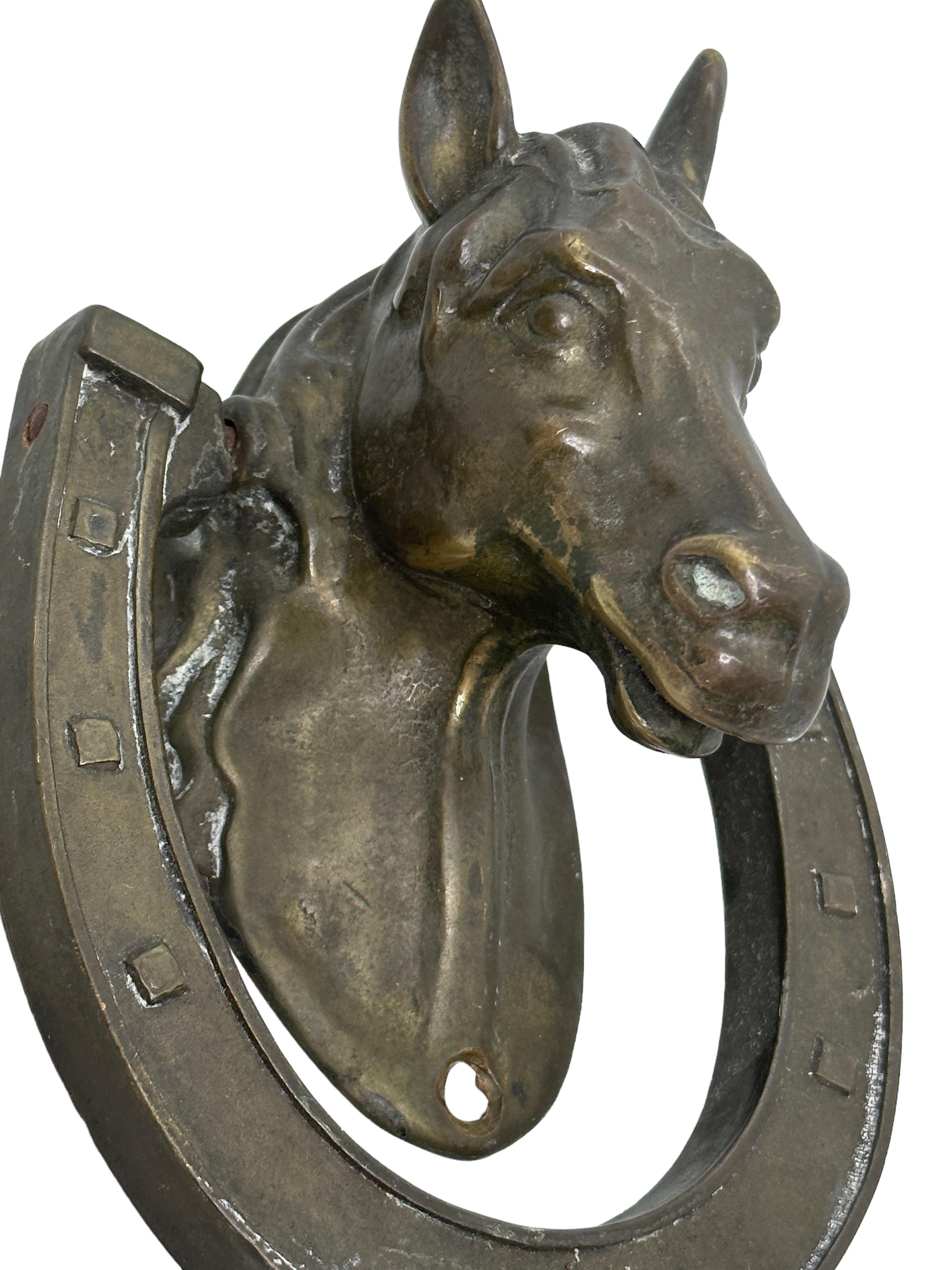 Beautiful Horse Head Door Knocker, Bronze, Austria, 19th Century 3