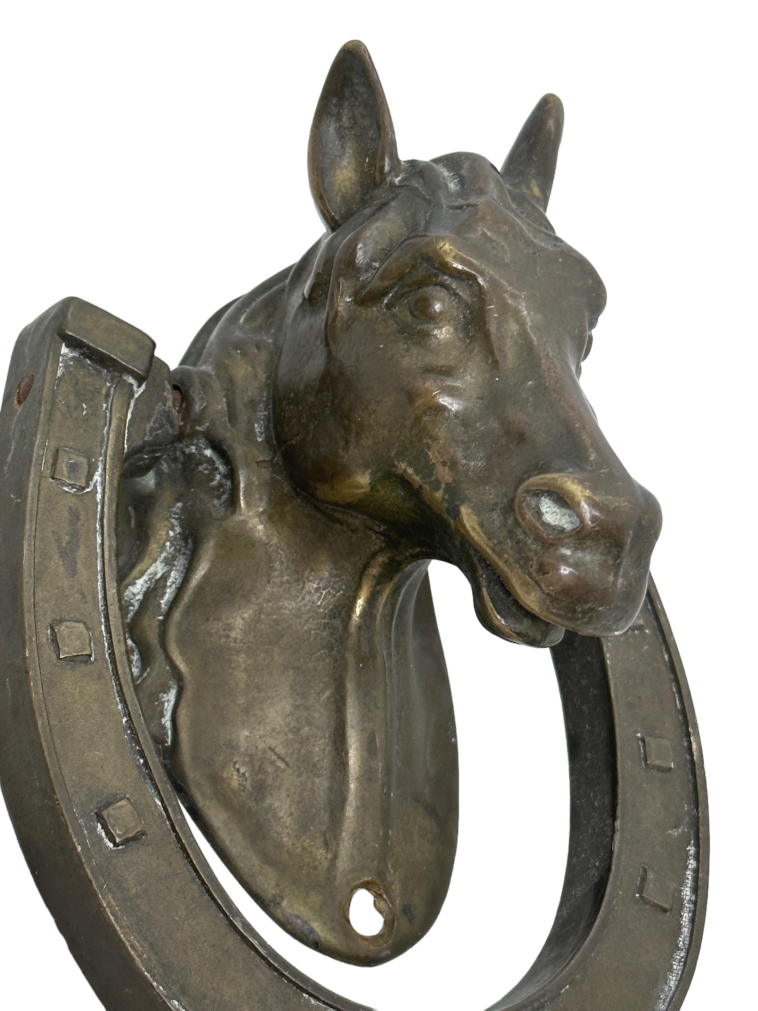 Beautiful Horse Head Door Knocker, Bronze, Austria, 19th Century 4