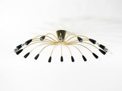 Schöne, riesige 18-armige Sputnik-Deckenlampe aus Messing aus der Mitte des Jahrhunderts  Ø 113 cm