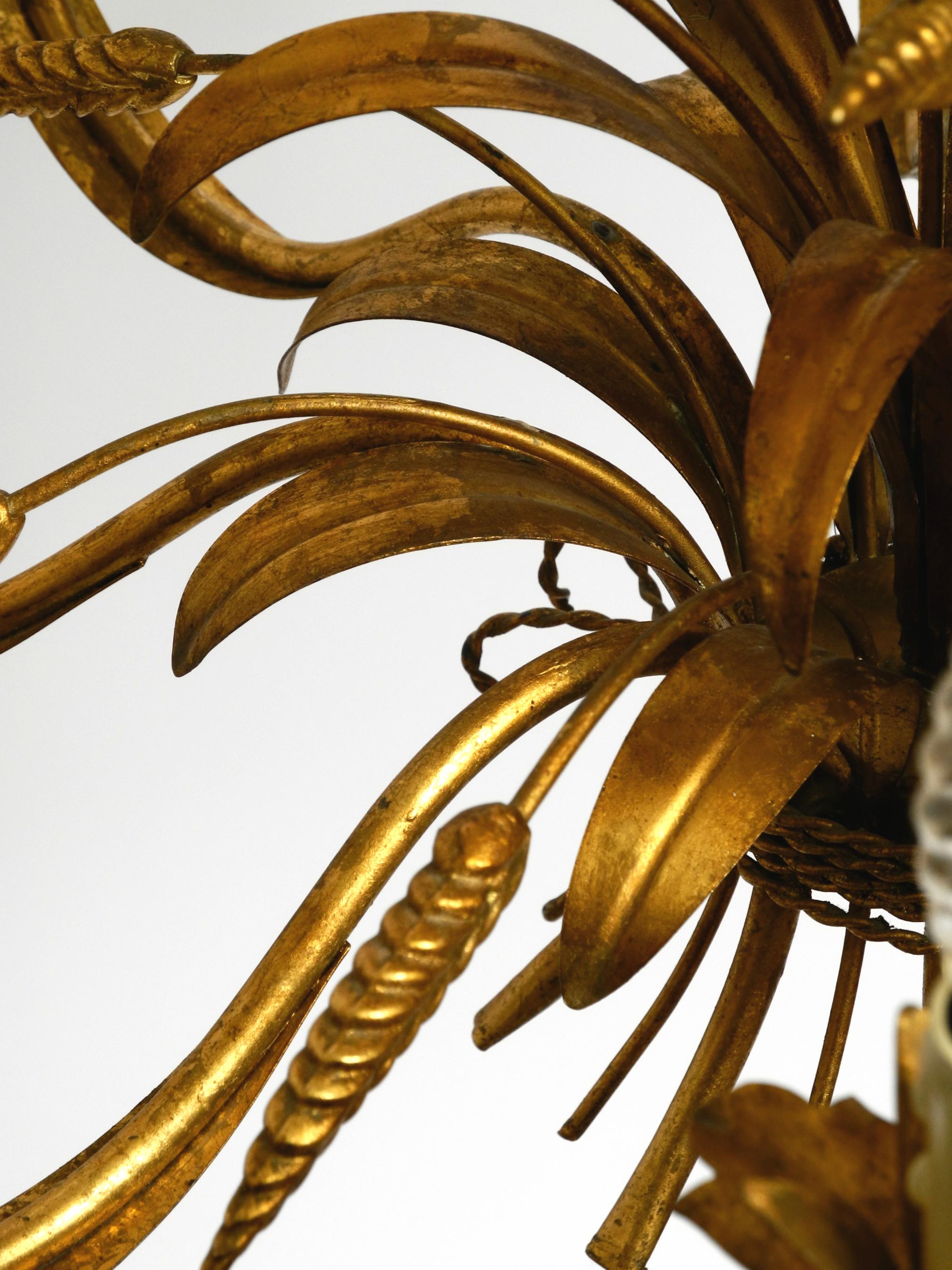 Beautiful huge 70s gold-plated 8-arm metal chandelier by Hans Kögl For Sale 4