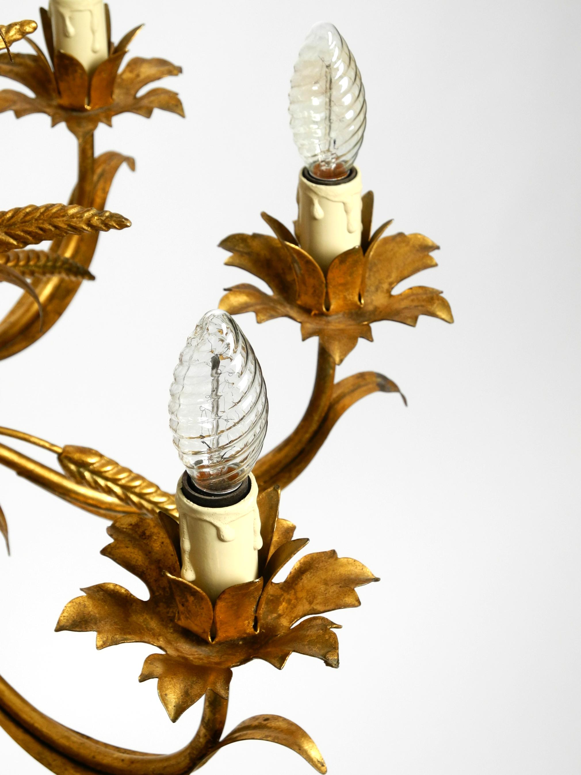 Beautiful huge 70s gold-plated 8-arm metal chandelier by Hans Kögl For Sale 5