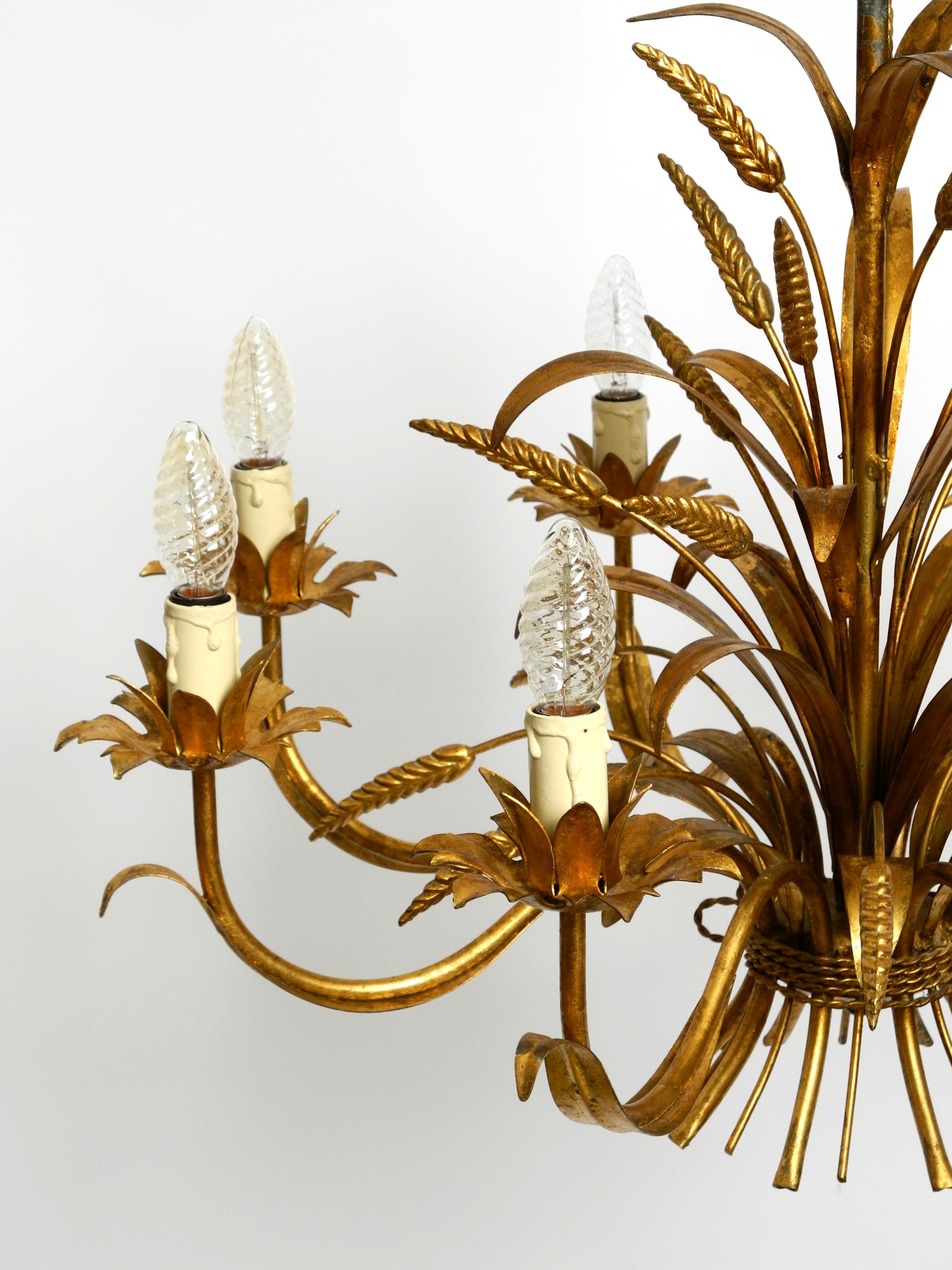 Beautiful huge 70s gold-plated 8-arm metal chandelier by Hans Kögl For Sale 6