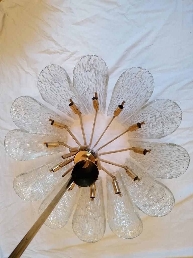 Beautiful Huge Chandelier with Textured Glass by J. T. Kalmar For Sale 3