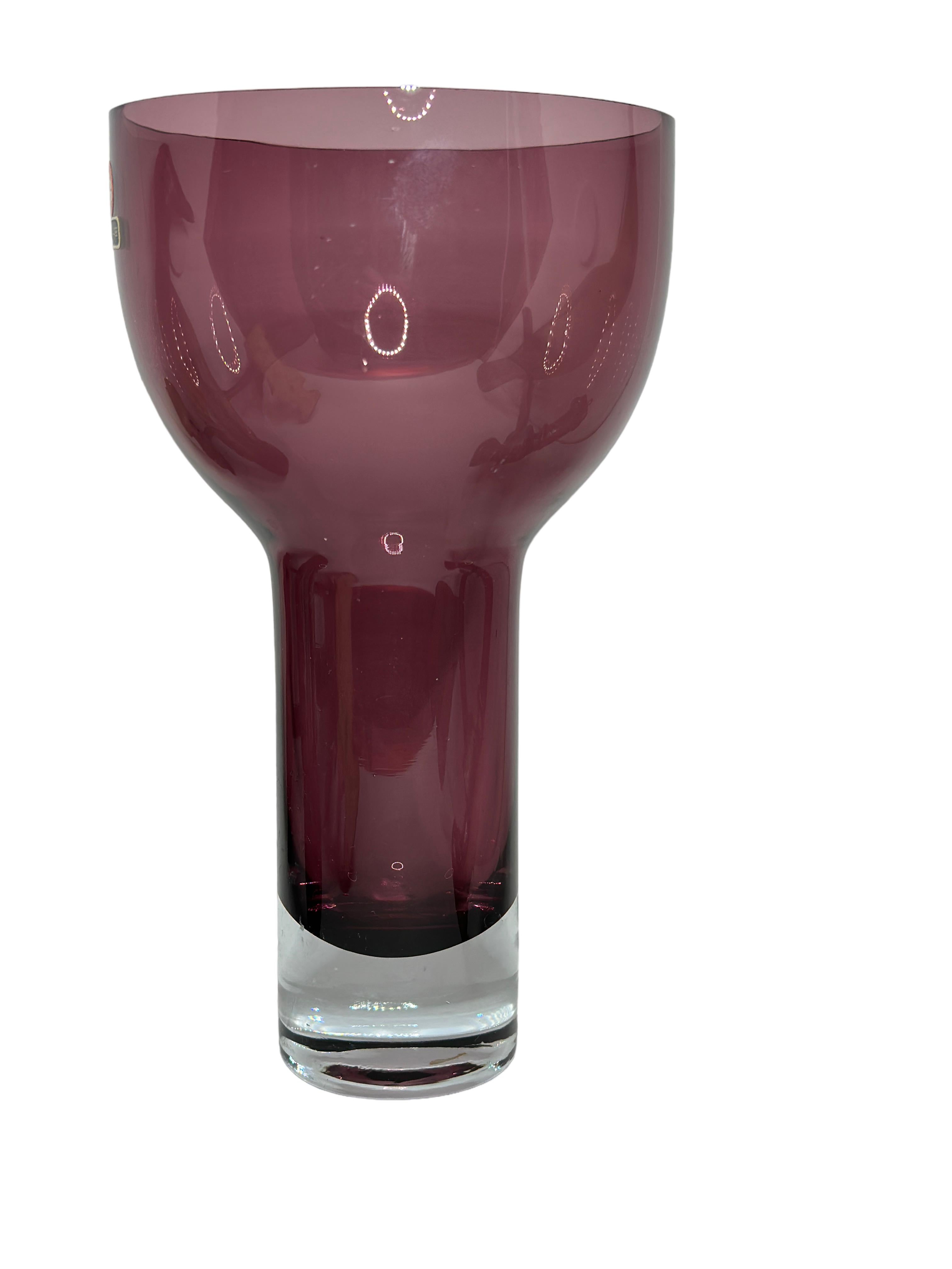 Molded Beautiful Hyacinth Vase, Ingrid Glass Vase in Purple Color, 1970s Germany For Sale