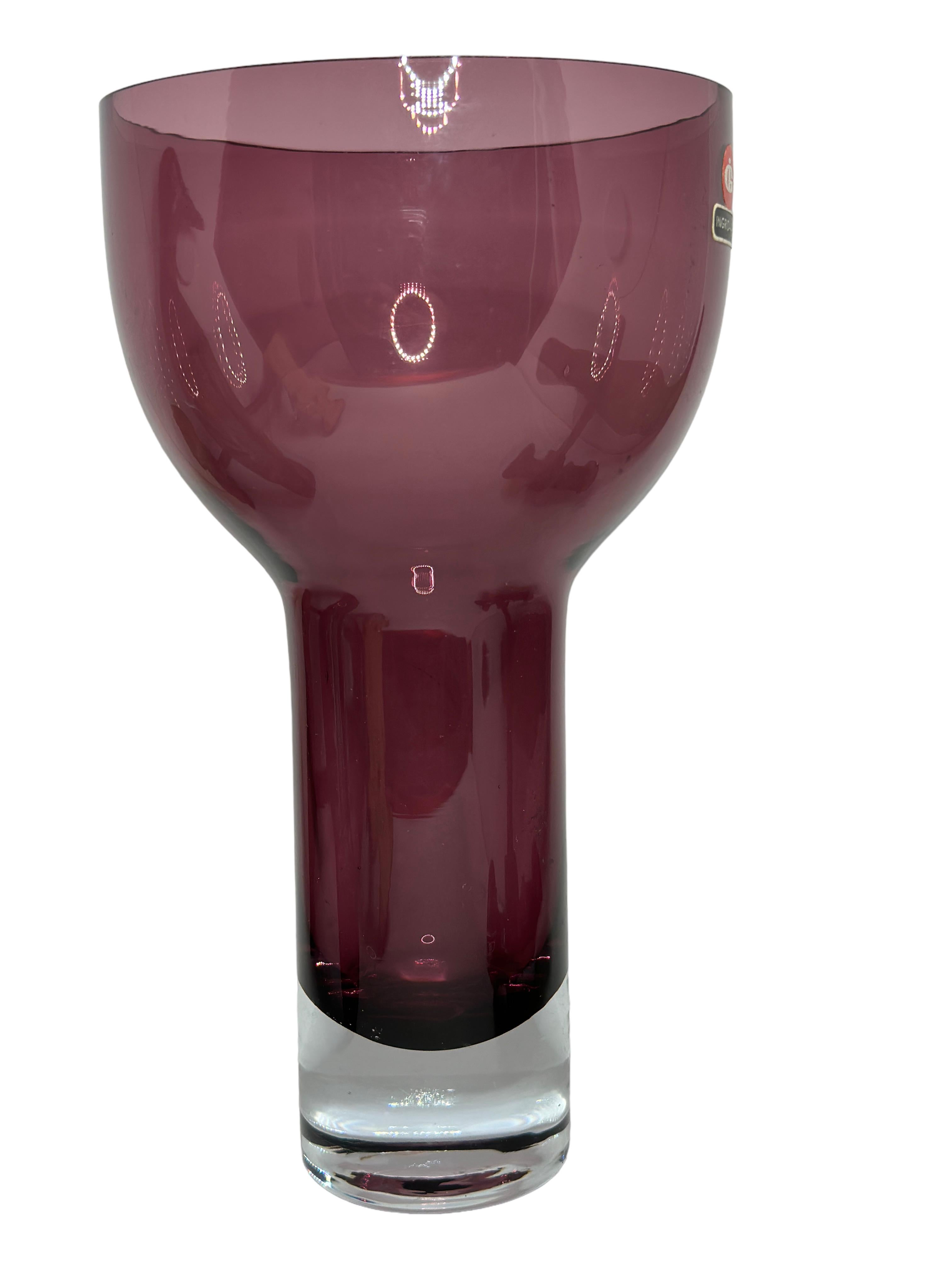 Late 20th Century Beautiful Hyacinth Vase, Ingrid Glass Vase in Purple Color, 1970s Germany For Sale