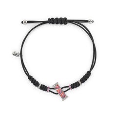 Bracciale alla moda Lettera I Oro bianco Diamanti rosa Zaffiri Micromosaico