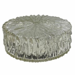 Schöne Einbaubeleuchtung aus schönem Eisglas von Hillebrand Leuchten, Deutsch, 1960er Jahre