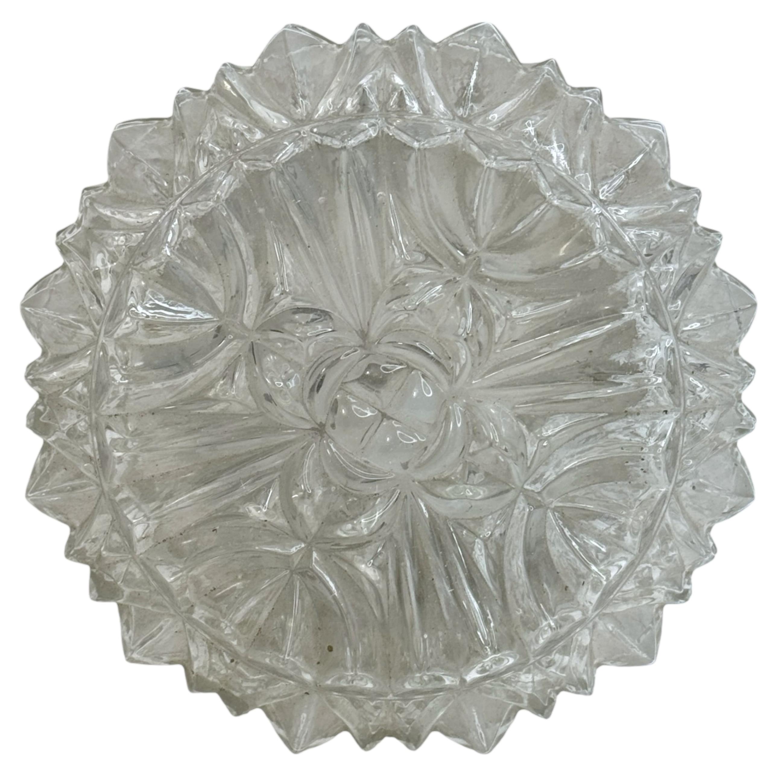 Beautiful Ice Pattern Flush Mount Ceiling Light by RZB Leuchten, 1960s For Sale