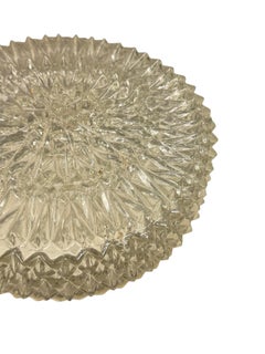 Beautiful Ice Star Pattern Flush Mount Ceiling Light Germany, 1960s