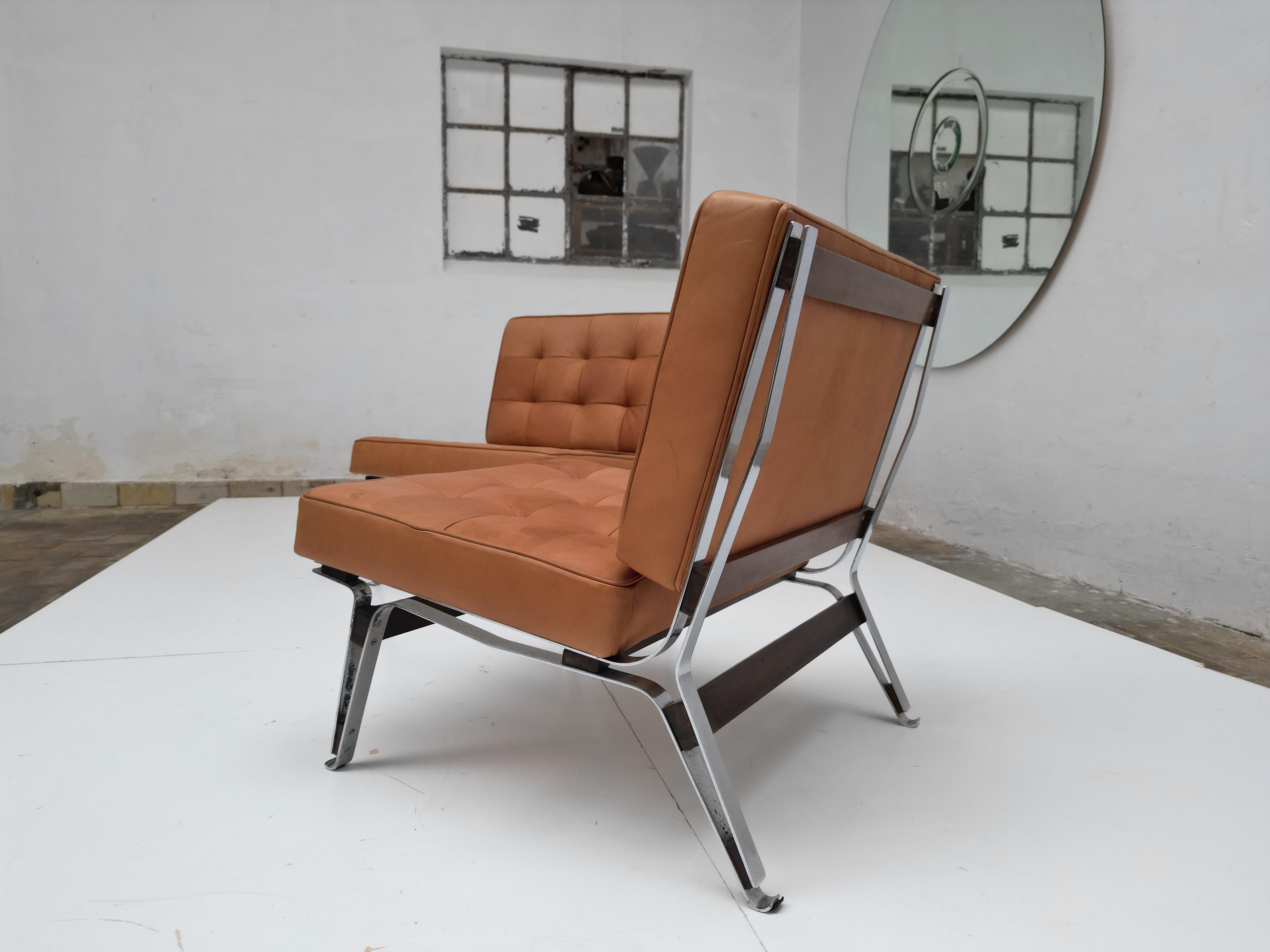 Mid-Century Modern Beautiful Ico Parisi '856' Leather Lounge Chairs, Cassina, 1957 For Sale