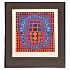 Used Beautiful Important Original Artist Proof Framed 3D Victor Vasarely Serigraph
