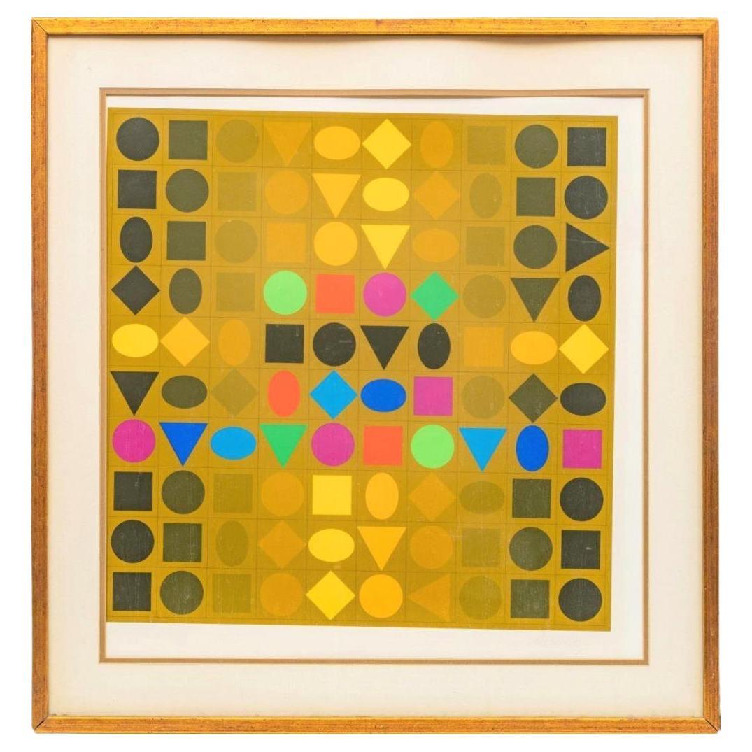 Beautiful Important Signed Numbered Framed 3D Victor Vasarely Serigraph