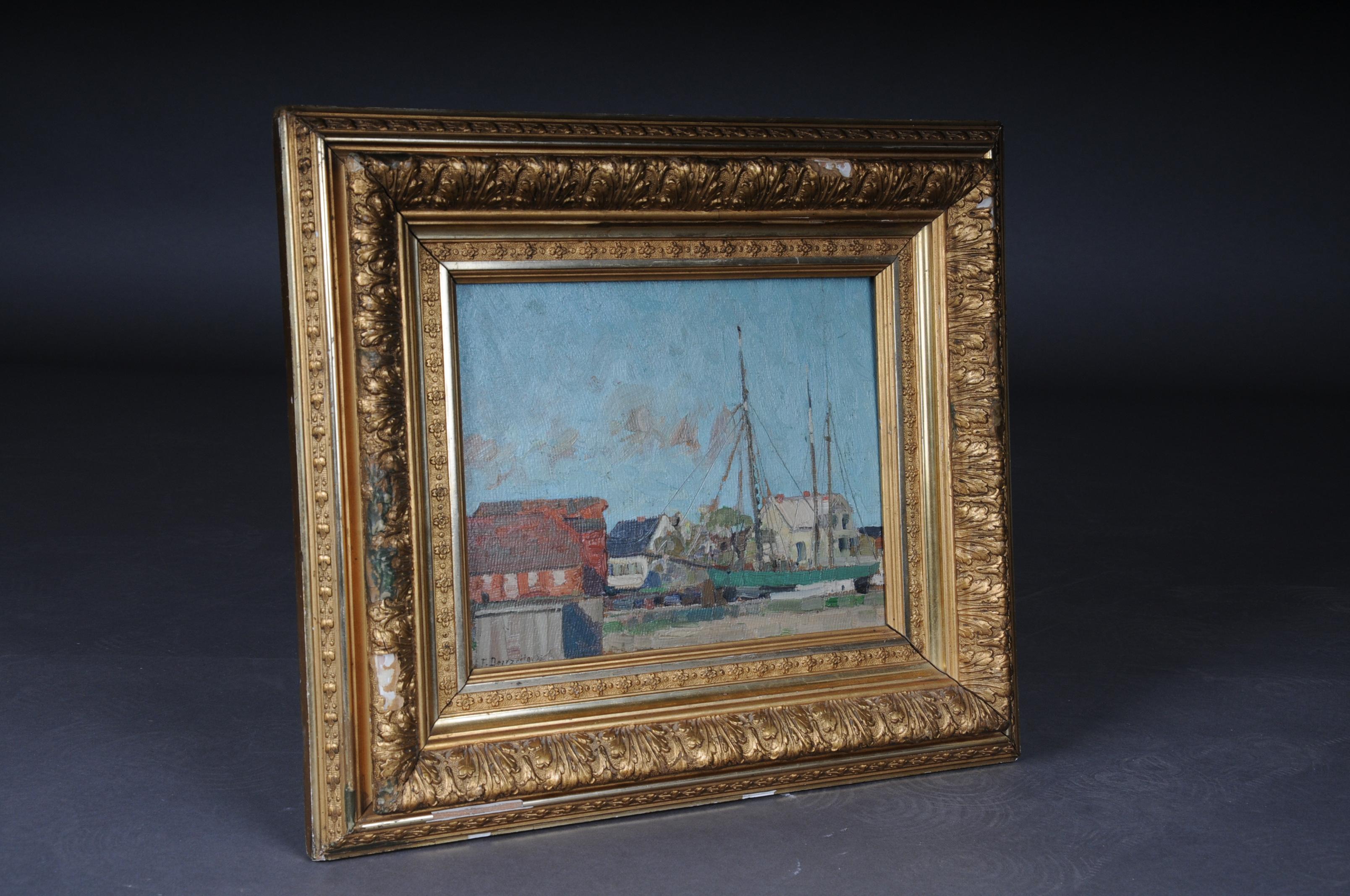Hand-Painted Beautiful Impressionist Oil Painting Signed Fritz Douzette '1878-1955' For Sale