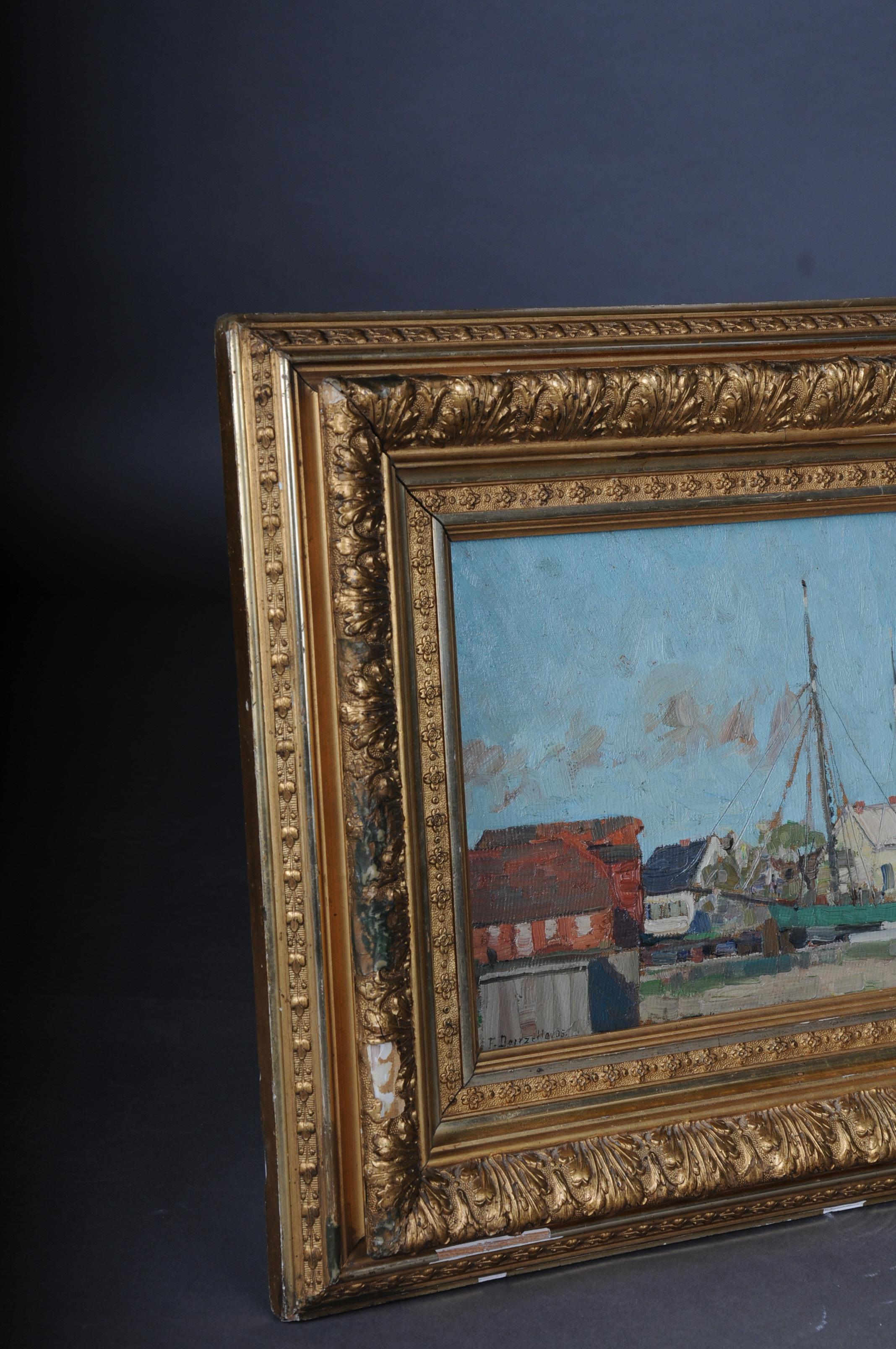 Beautiful Impressionist Oil Painting Signed Fritz Douzette '1878-1955' In Good Condition For Sale In Berlin, DE