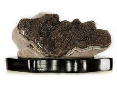 Magnifique grappe d'améthyste en druze Brown intense avec jaspe vert