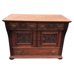 Beautiful Intricately Carved Oak Victorian Chest of Drawers Sideboard