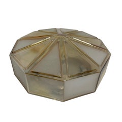 Beautiful Iridescent Diamond Shape Glass Flush Mount Light, 1970s