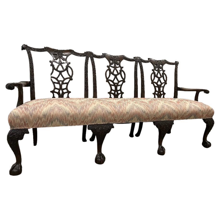 Irish Carved Settee w/ Ball & Claw Feet