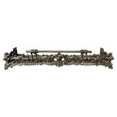 Used Beautiful Iron 19th Century French Fireplace Fender