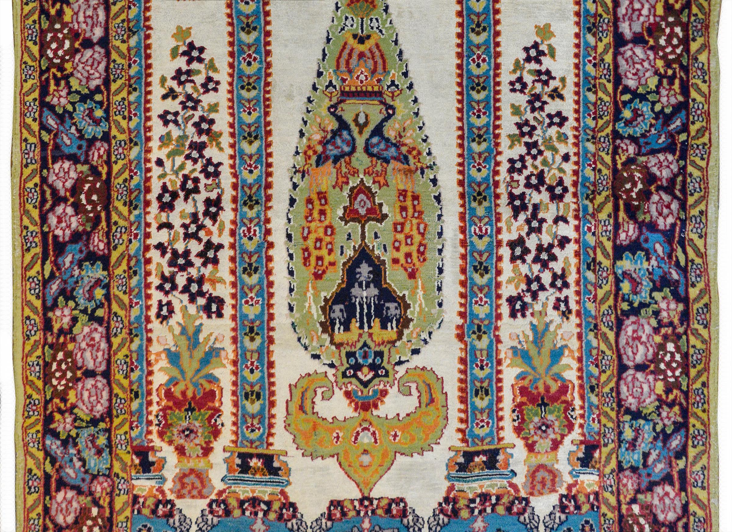 Hand-Knotted Beautiful Isfahan Prayer Rug For Sale