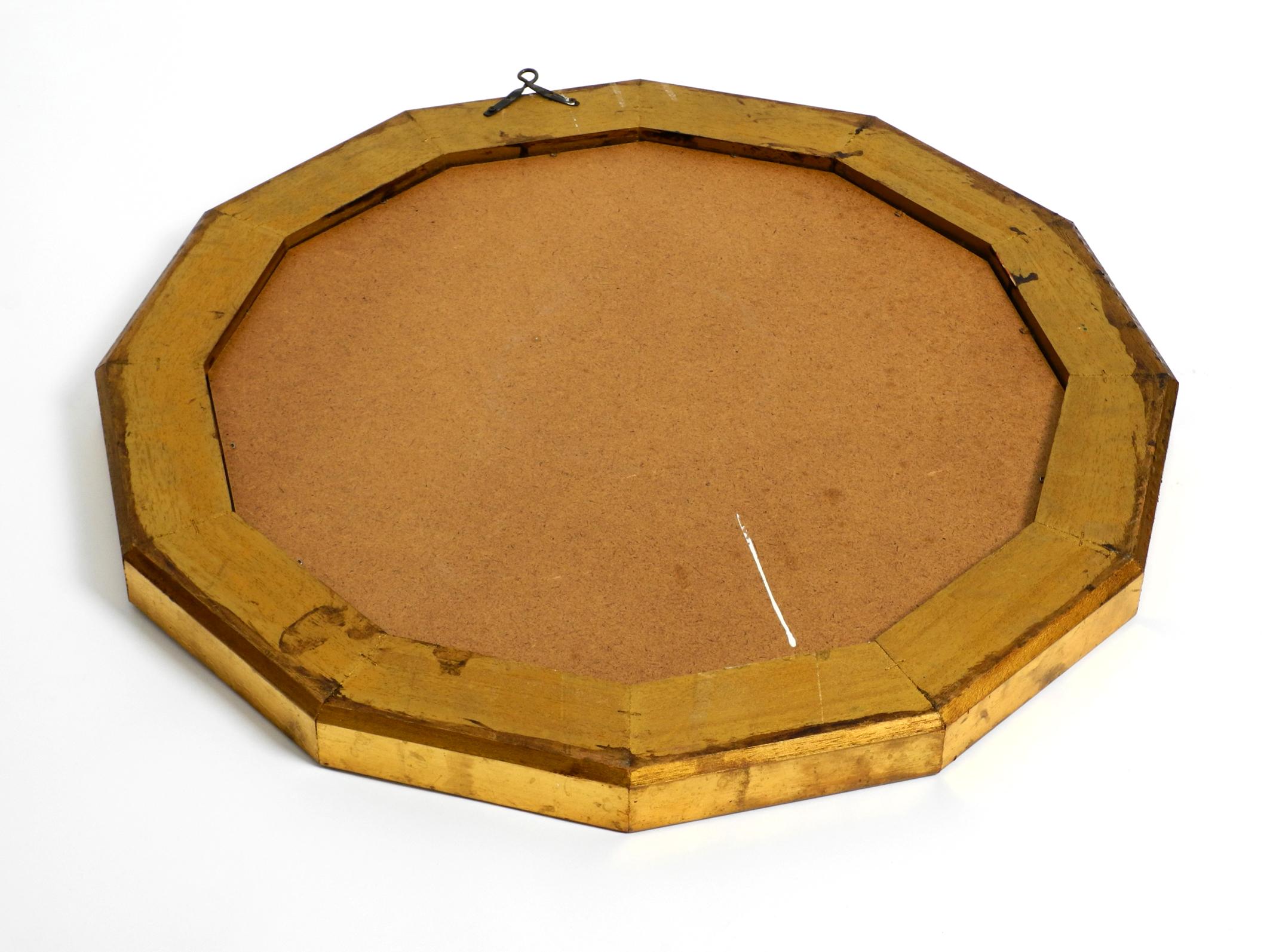 Beautiful Italian 12 Sided Gold-Plated Wall Mirror with Facet Cut from the 1960s 6