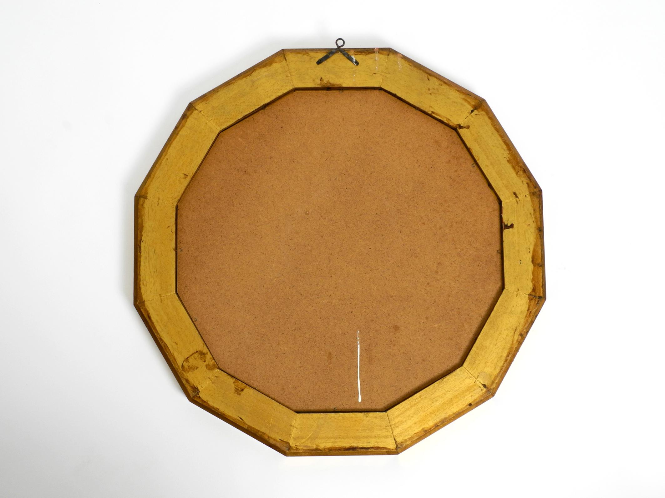 Beautiful Italian 12 Sided Gold-Plated Wall Mirror with Facet Cut from the 1960s 3