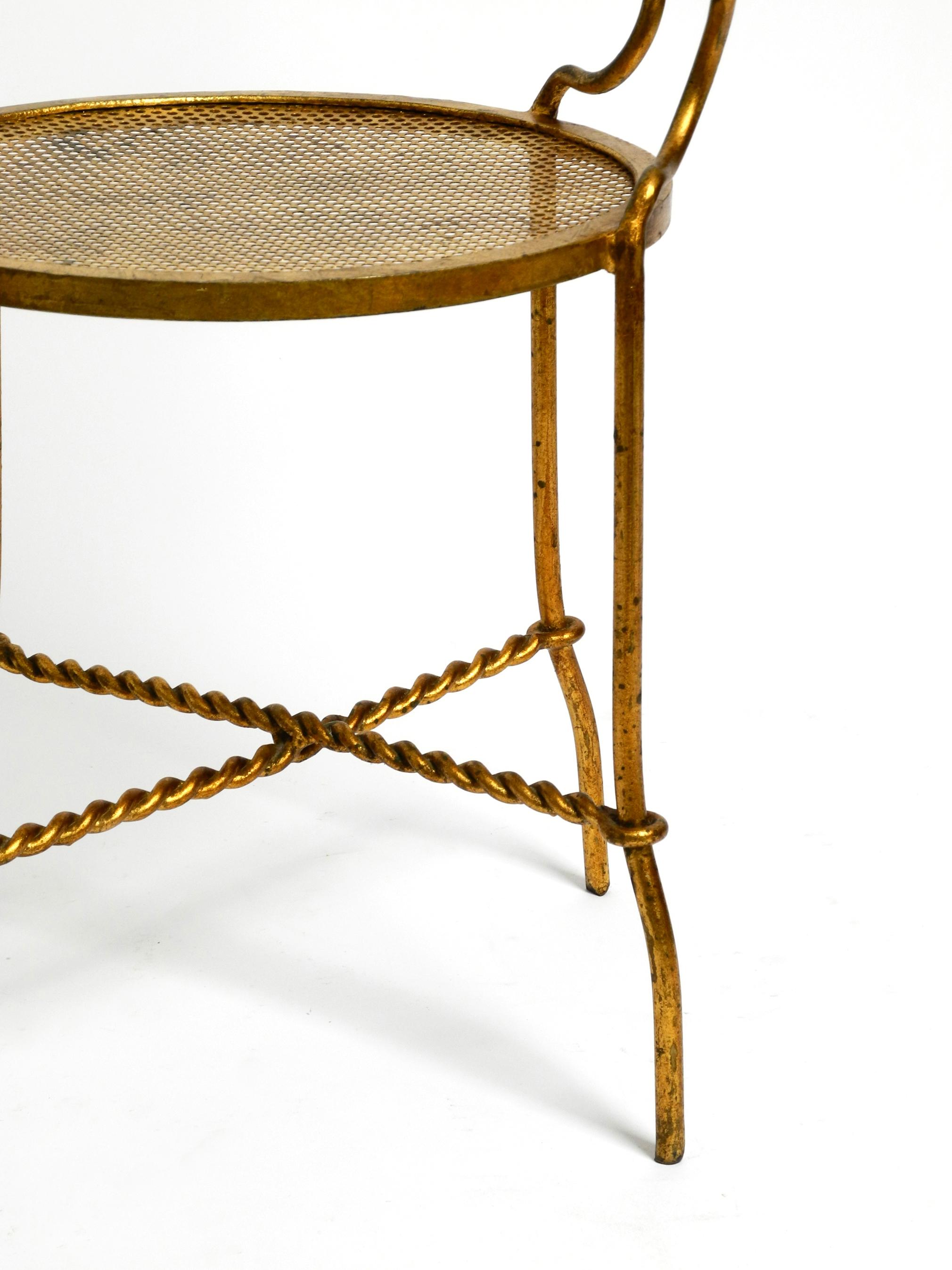 Vergoldeter schmiedeeiserner Stuhl im italienischen Regency-Design der 70er Jahre im Angebot 10