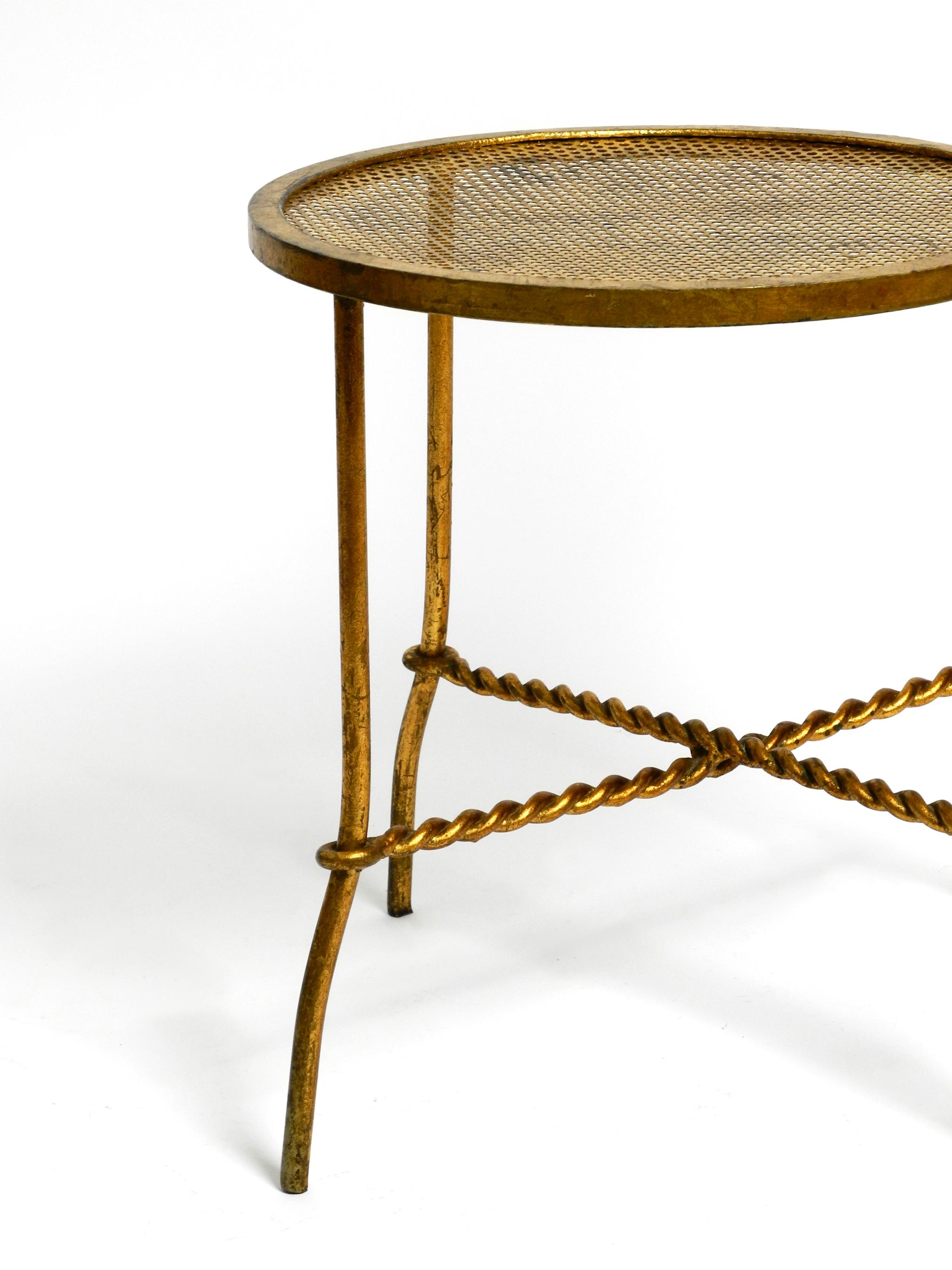 Vergoldeter schmiedeeiserner Stuhl im italienischen Regency-Design der 70er Jahre im Angebot 11