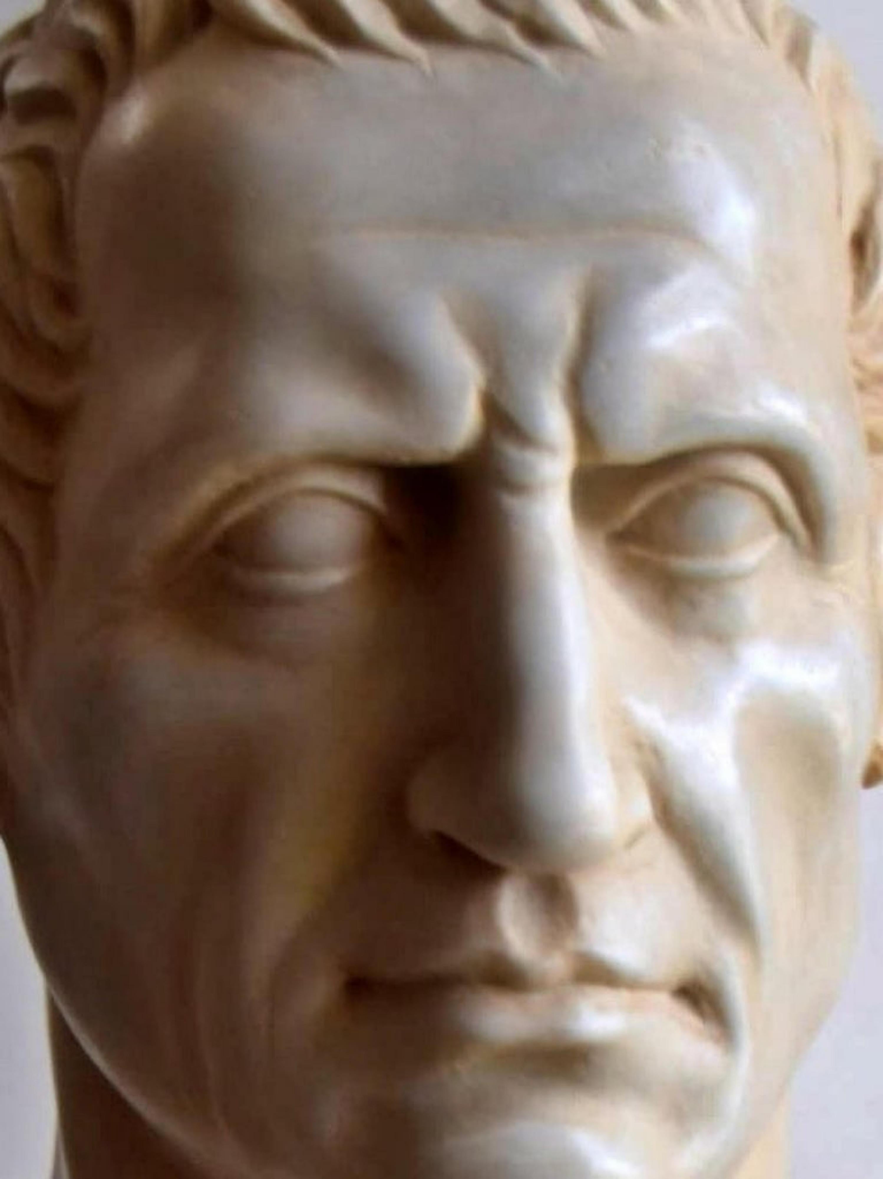 Beautiful Italian Caesar Bust early 20th century Carrara marble
Measure: H: 51 cm
Perfect condition.