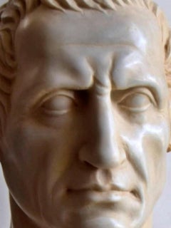 Beautiful Italian Caesar Bust Early 20th Century Carrara Marble