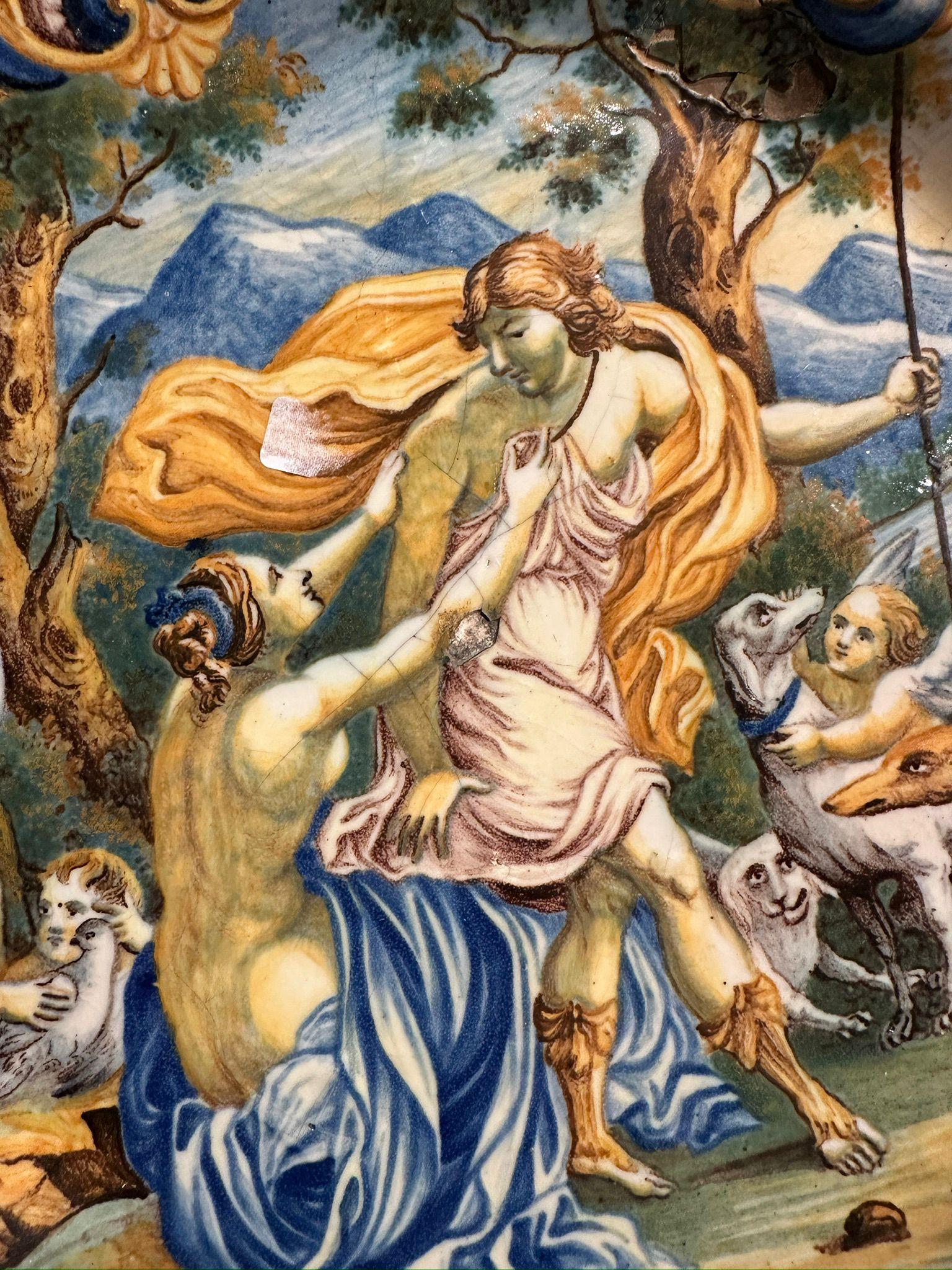 Barocco Bellissimo piatto in ceramica italiana del XIX secolo 