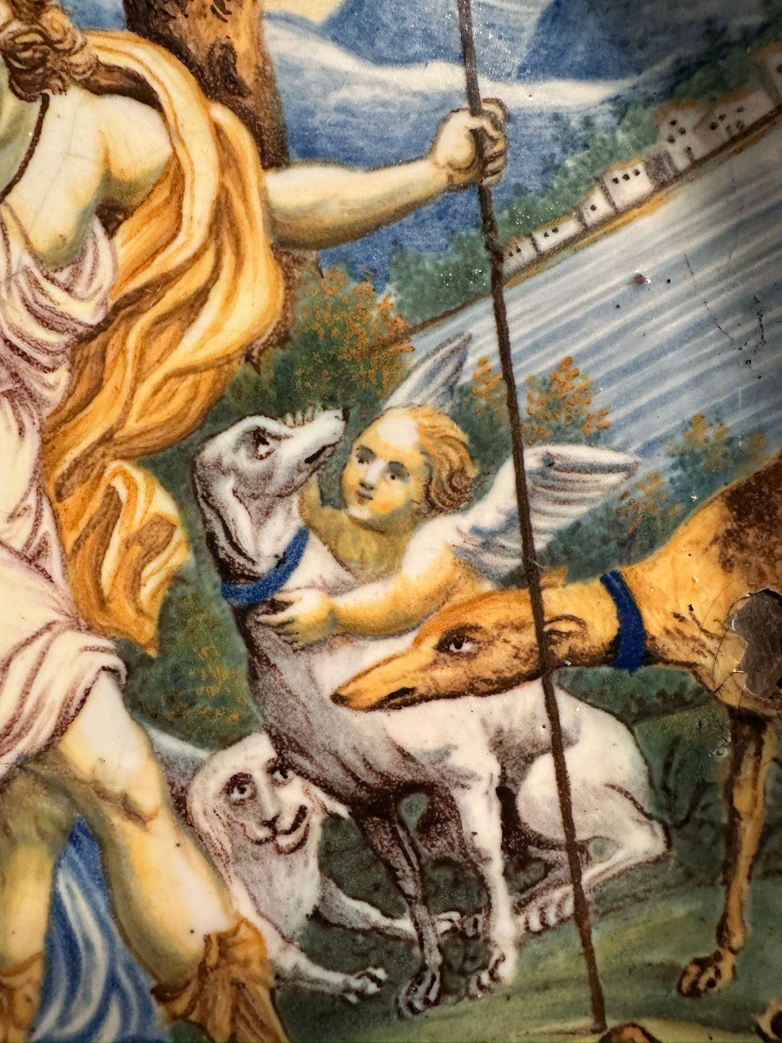 Italiano Bellissimo piatto in ceramica italiana del XIX secolo 