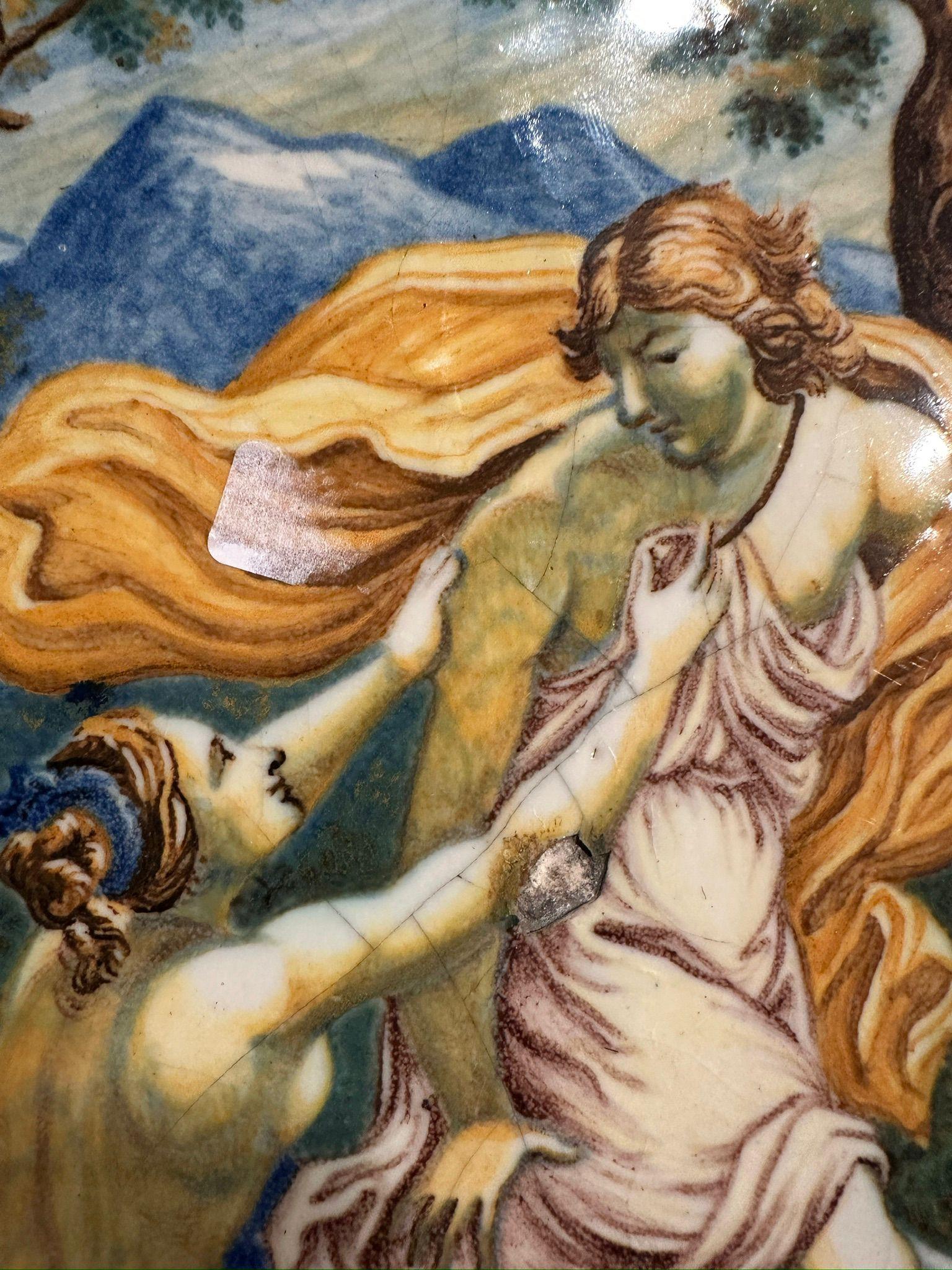 Fatto a mano Bellissimo piatto in ceramica italiana del XIX secolo 