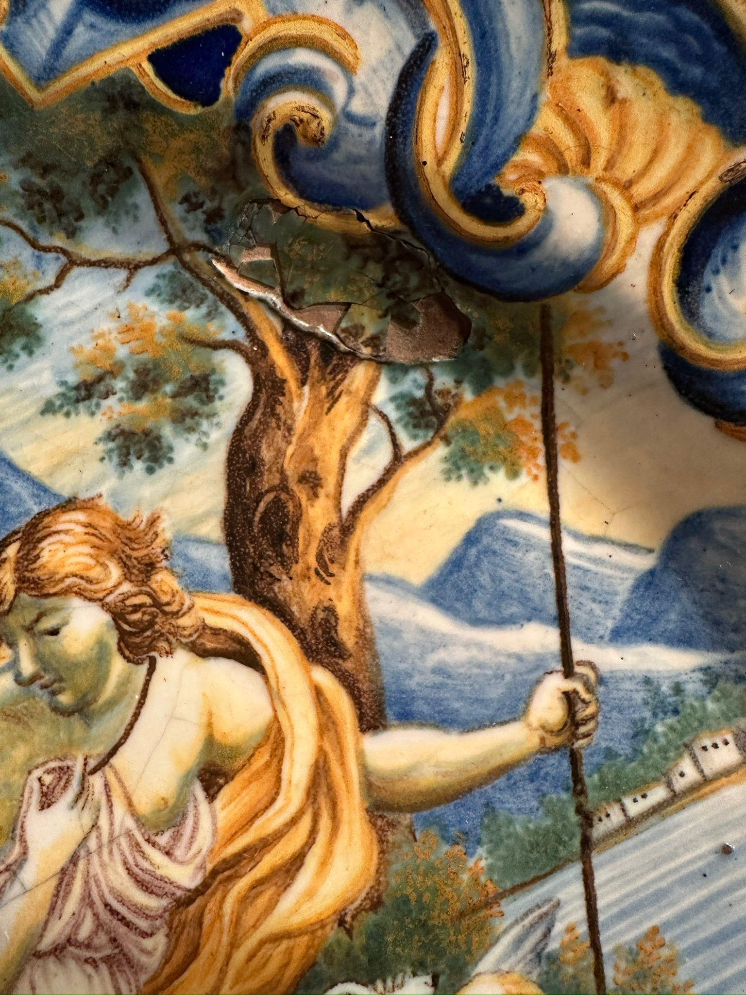 Bellissimo piatto in ceramica italiana del XIX secolo 